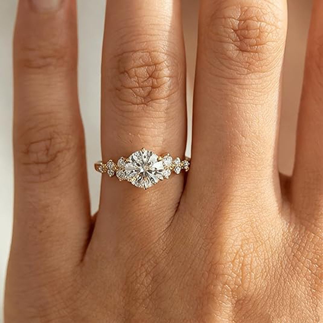 Jumpeak Diamantring 2ct D VS1,lab grown diamant ring,verlobungsring,damen geschenk, 3EX Eheringe,liebes geschenk für sie,geschenk ideen für frau,14K Gold