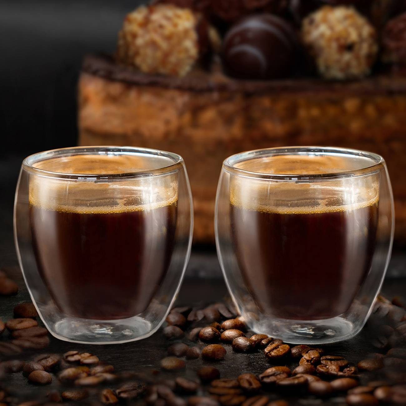 Creano Teeglas Espressoglas 6er-Set “hoch” 100ml, Borosilikatglas, 6 Gläser