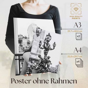Heimlich Poster »Set als Wohnzimmer Deko, Bilder DINA3 & DINA4, Pinke Mode«, Blumen