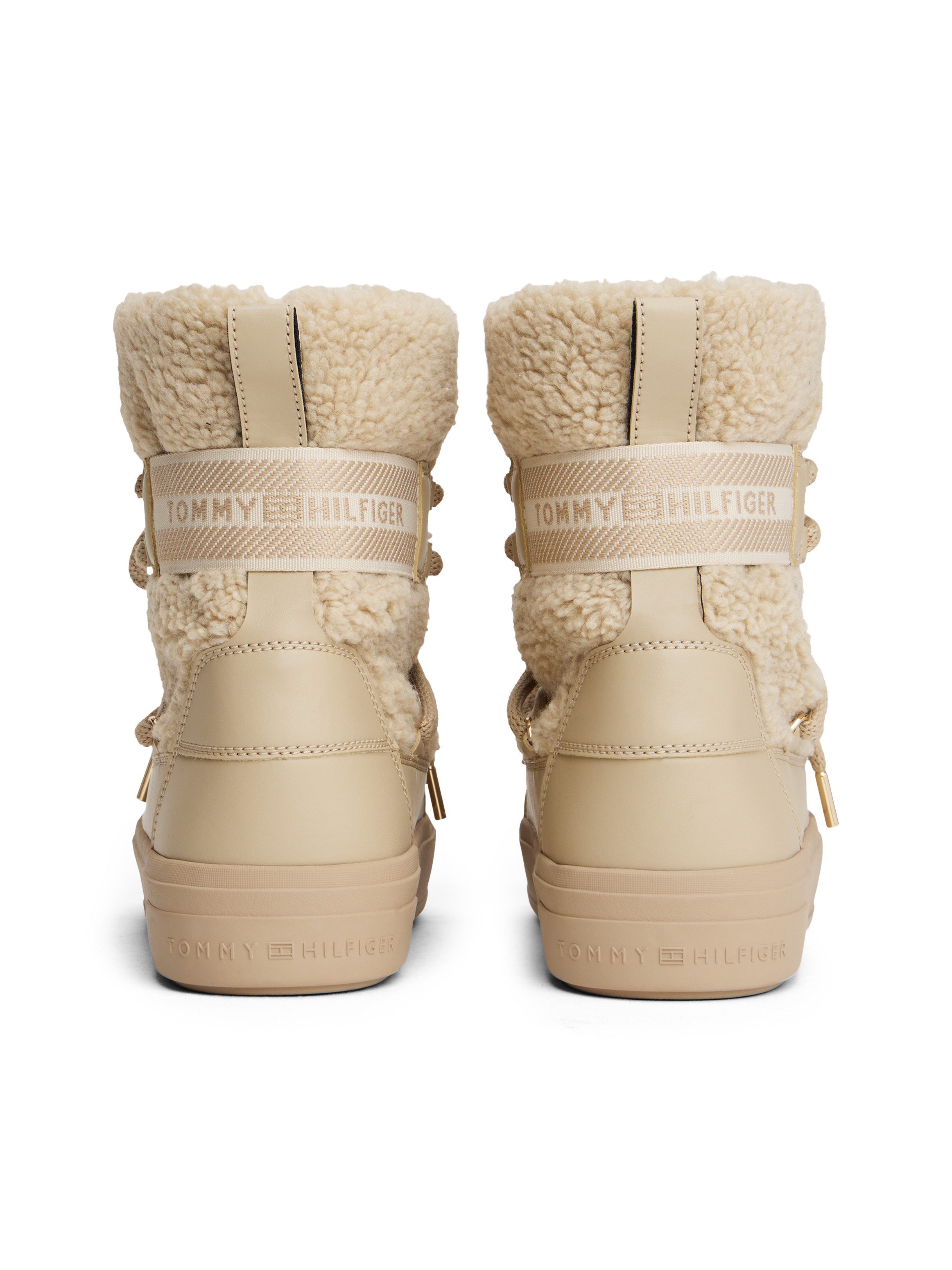Tommy Hilfiger FAUX SHEARLING SNOWBOOT Winterboots, Winterstiefelette, Outdoorschuh mit aufgesetzter Schnürung