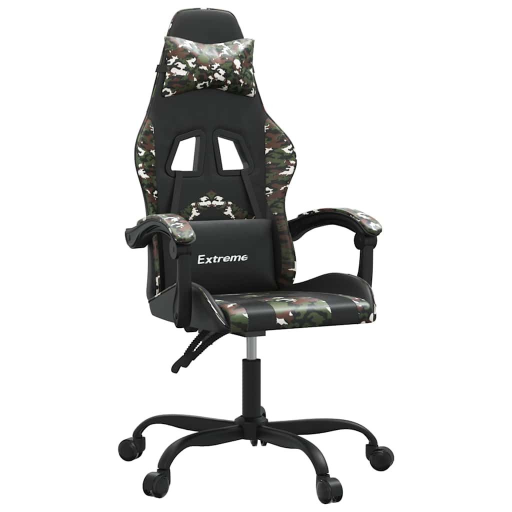 vidaXL Gaming-Stuhl Gaming-Stuhl Schwarz und Tarnfarben Kunstleder (1 St)