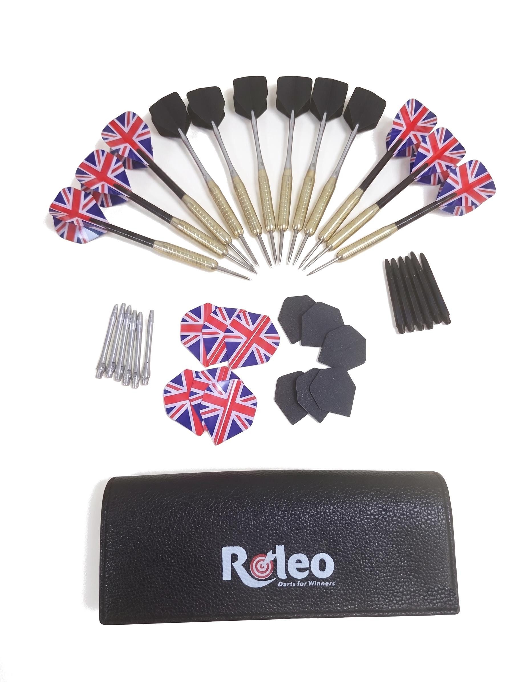 Roleo Billardtisch Roleo Dartset mit Darttasche, 12 Steeldarts & Zubehör