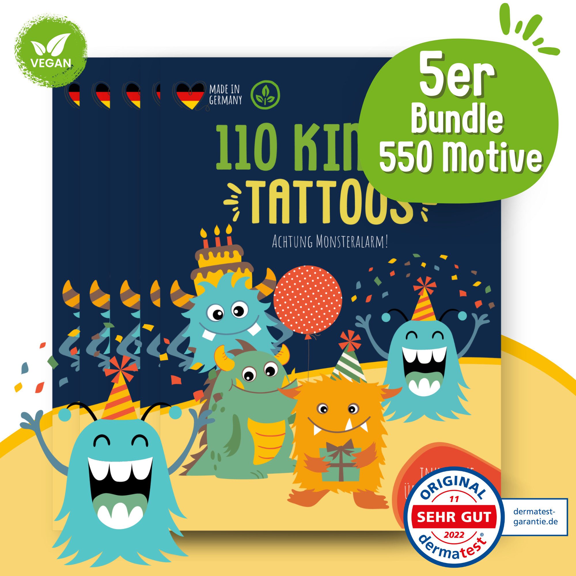 MeinBaby123® Kindertattoo 550 hautfreundliche Hauttattoos für Kinder, Geschenk für Kinder, Mitgebsel Kindergeburtstag, Geschenk Jungs & Mädchen