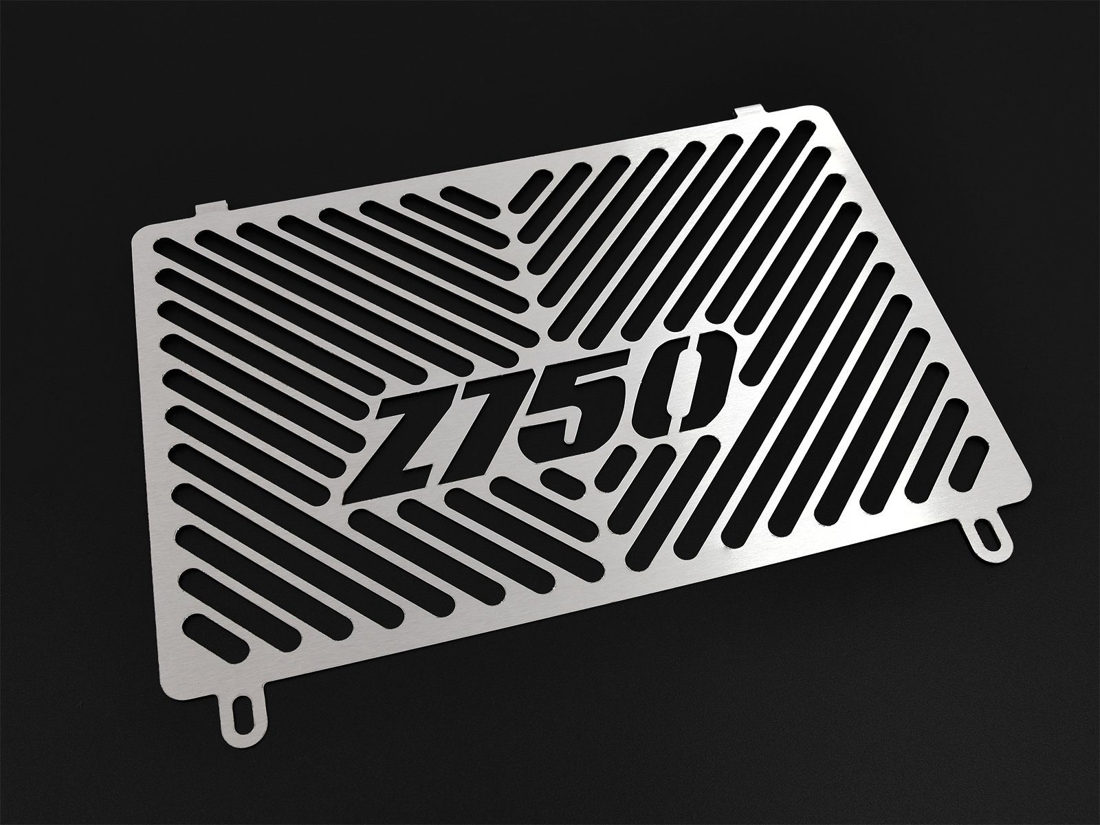 ZIEGER Motorrad-Additiv Kühlerabdeckung kompatibel mit Kawasaki Z750 Logo silber, Motorradkühlerabdeckung