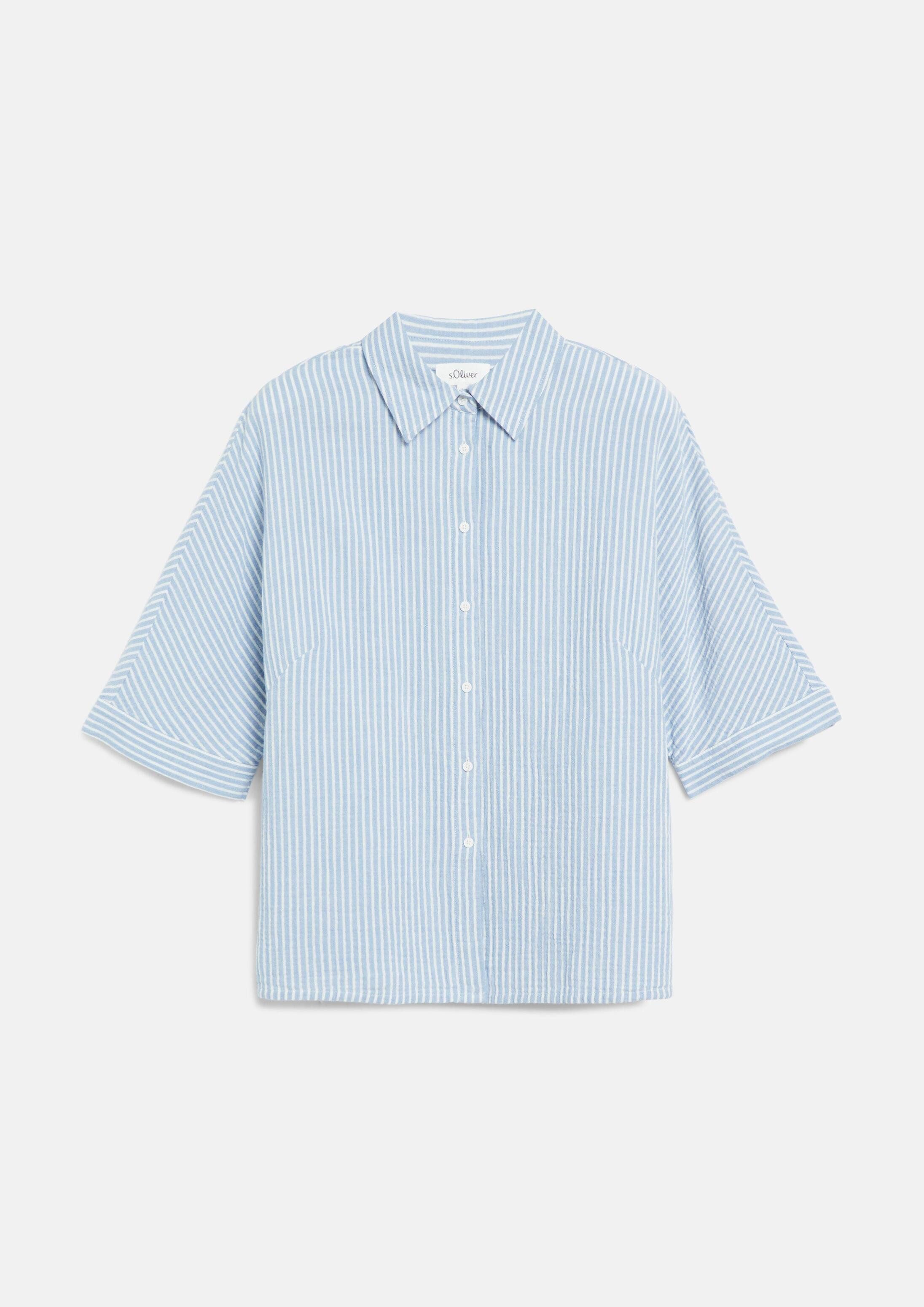s.Oliver Kurzarmbluse Bluse Musselinbluse mit Fledermausärmeln