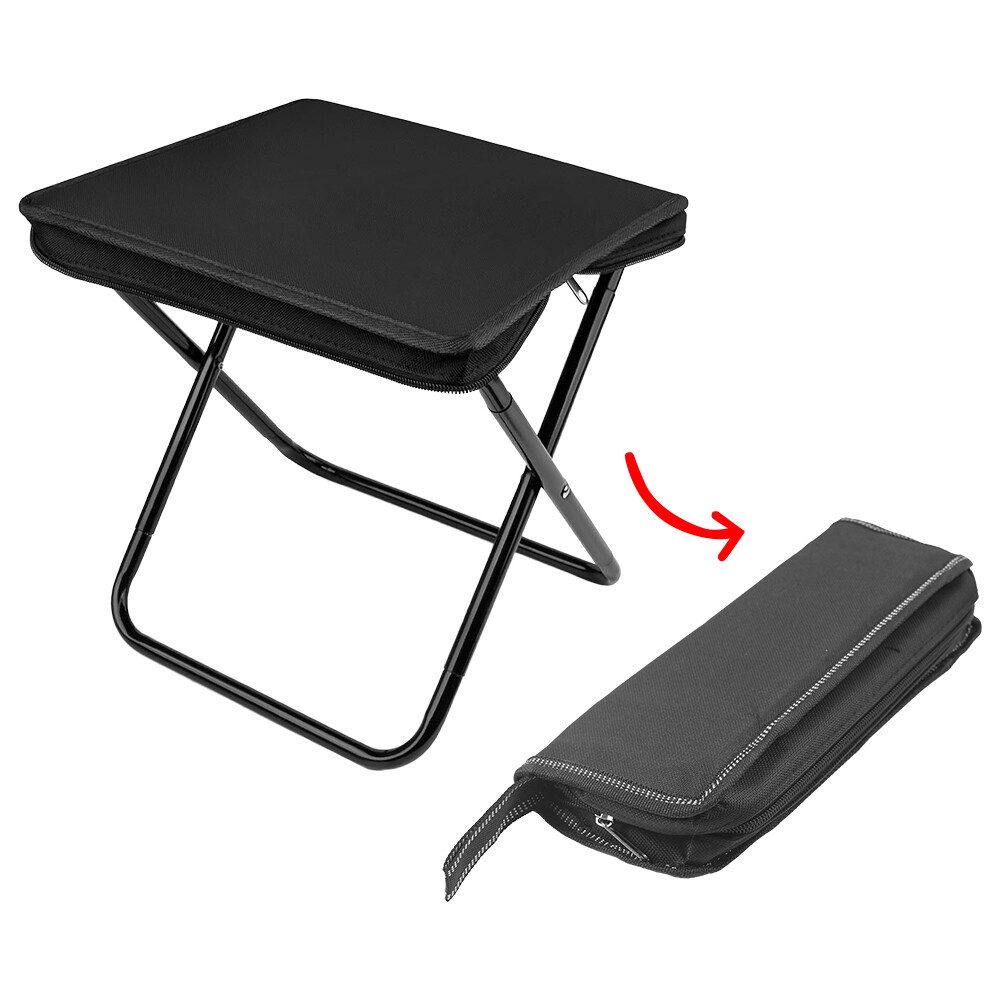 wohnTRAUM24 Klappstuhl Handtasche Klappbarer Hocker, Outdoor Tragbarer Campinghocker, Klapphocker 28,5 cm x 24,5 cm x 24 cm