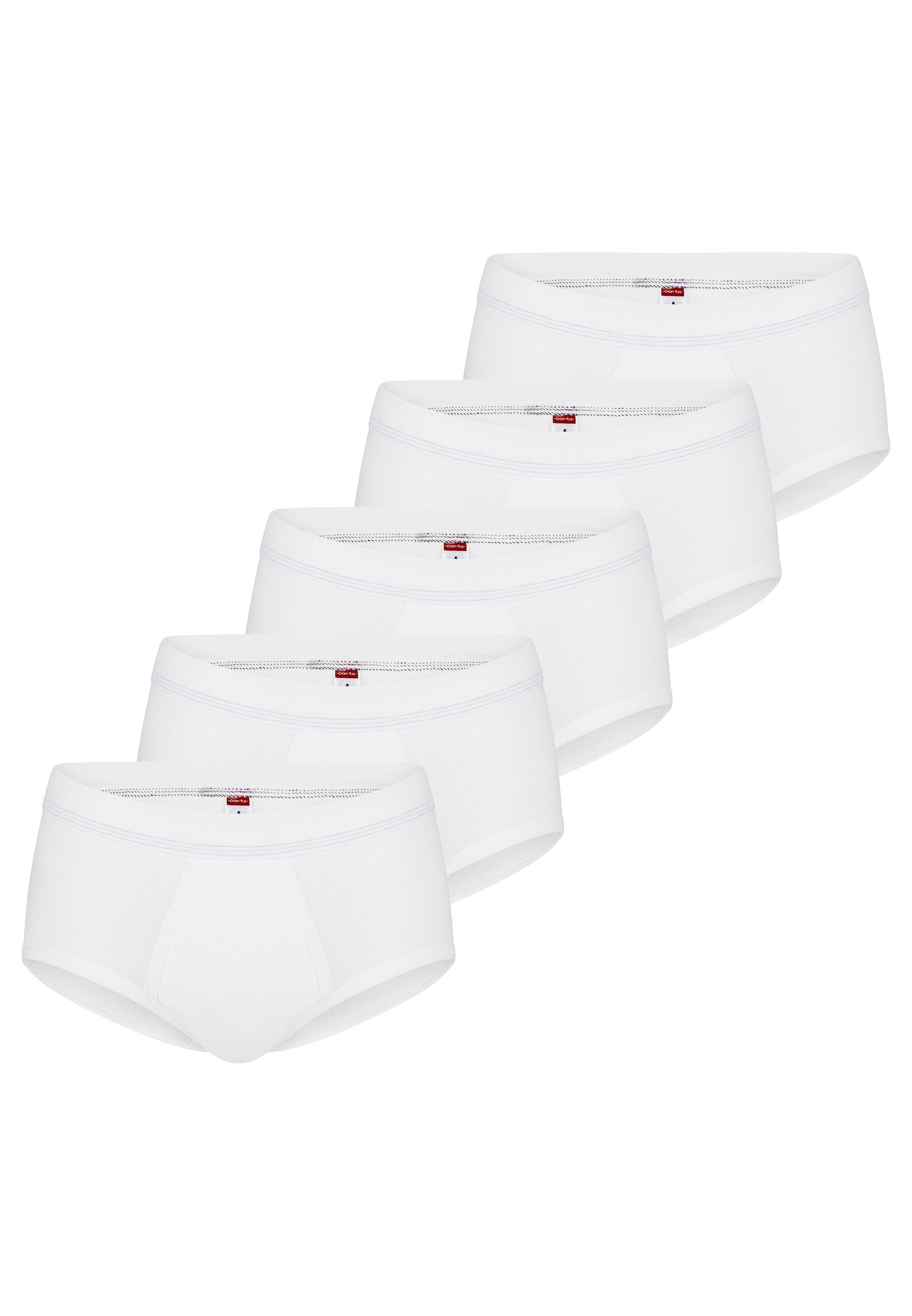 conta Slip 5er Feinripp (Spar-Set, 5-St) Slip / Unterhose - Baumwolle - mit Eingriff - Formstabil, Pflegeleicht