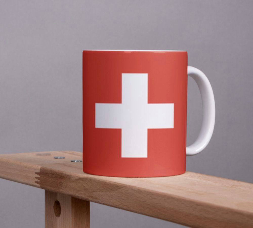 Flagge Becher Schweiz Kaffee Tasse Tasse Pot CH Coffeecup Kaffeetasse Tinisu