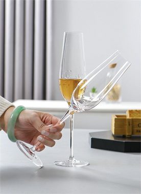Rouemi Weinglas Champagnergläser, Kristallgläser mit Gravur, Weingläser Geschenkboxen, (4 teilig)