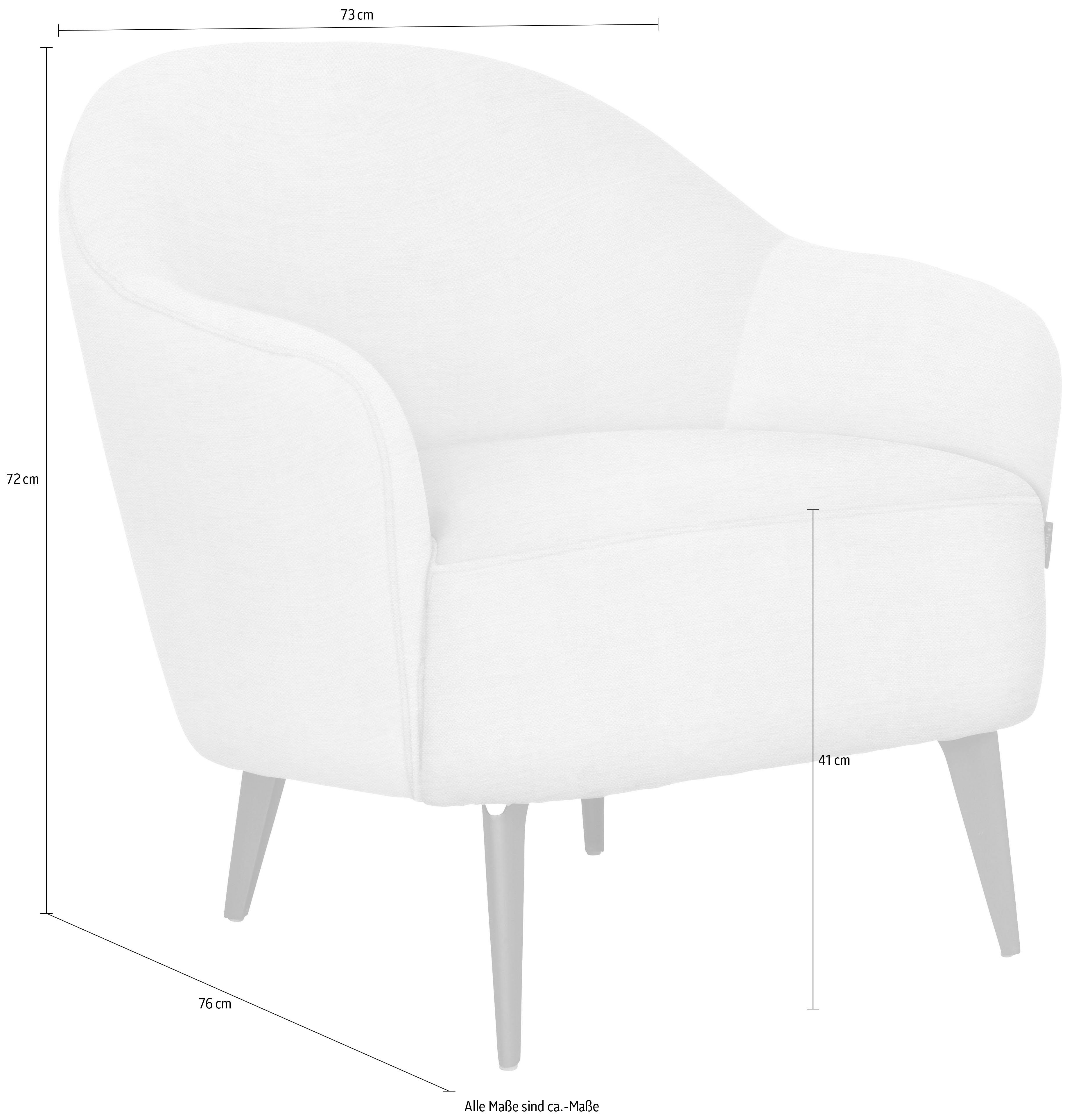 furninova Sessel Paloma, mit Chromfuß, im grau skandinavischen Design
