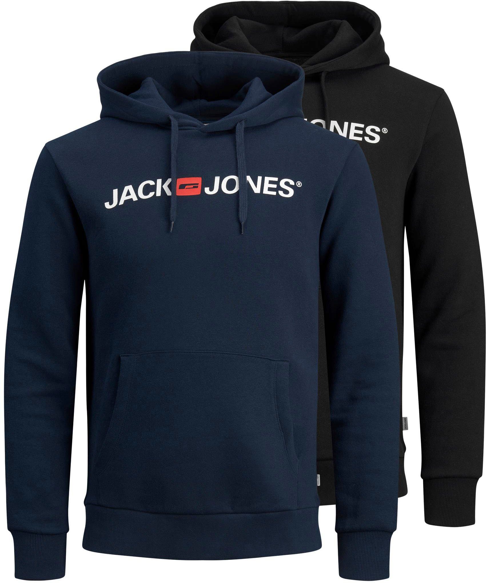 Jack & Jones Kapuzensweatshirt CORP OLD LOGO SWEAT HOOD (Packung, 2-tlg., 2er-Pack)