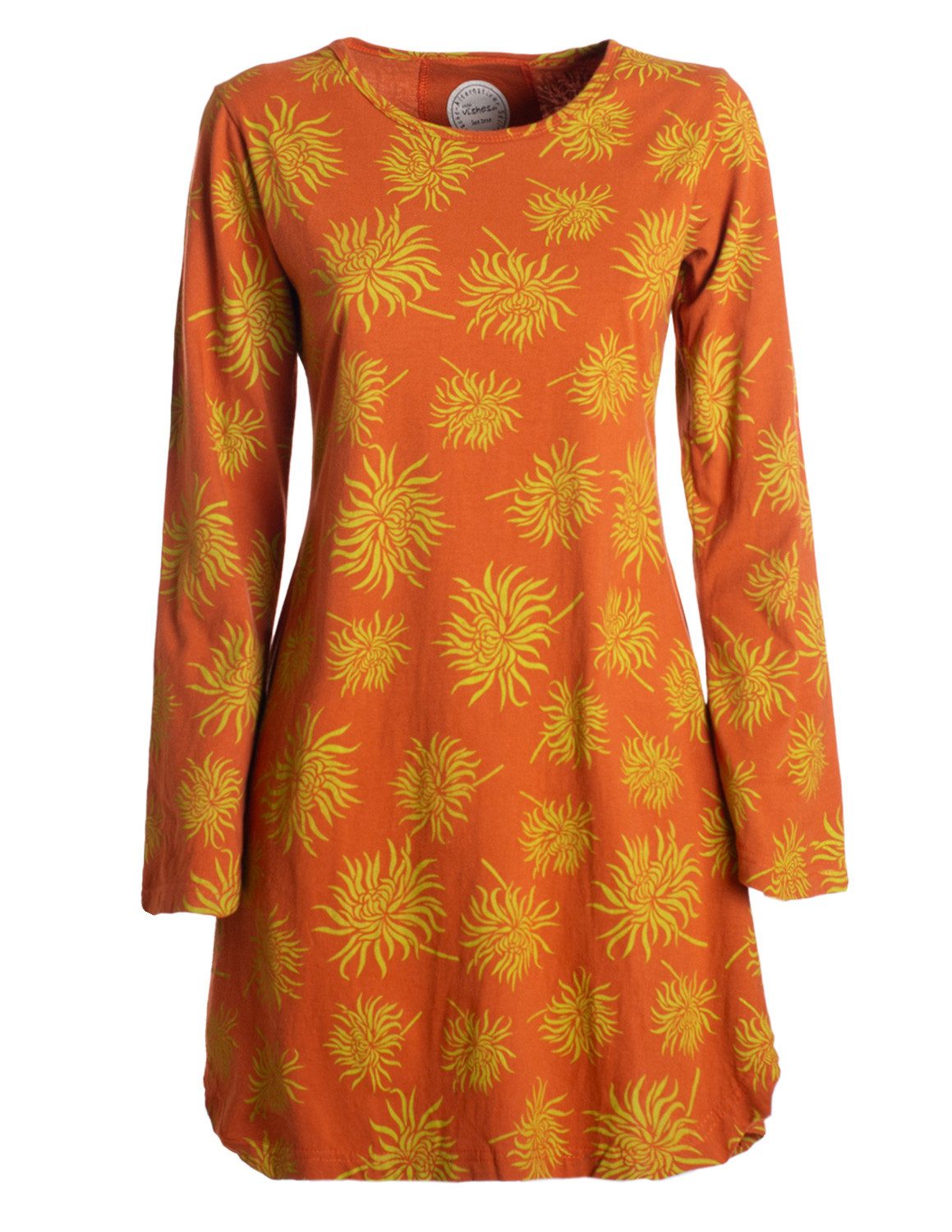Vishes Tunikakleid Langarm Damen Blumen-Tunika Shirt-Kleid günstig online kaufen