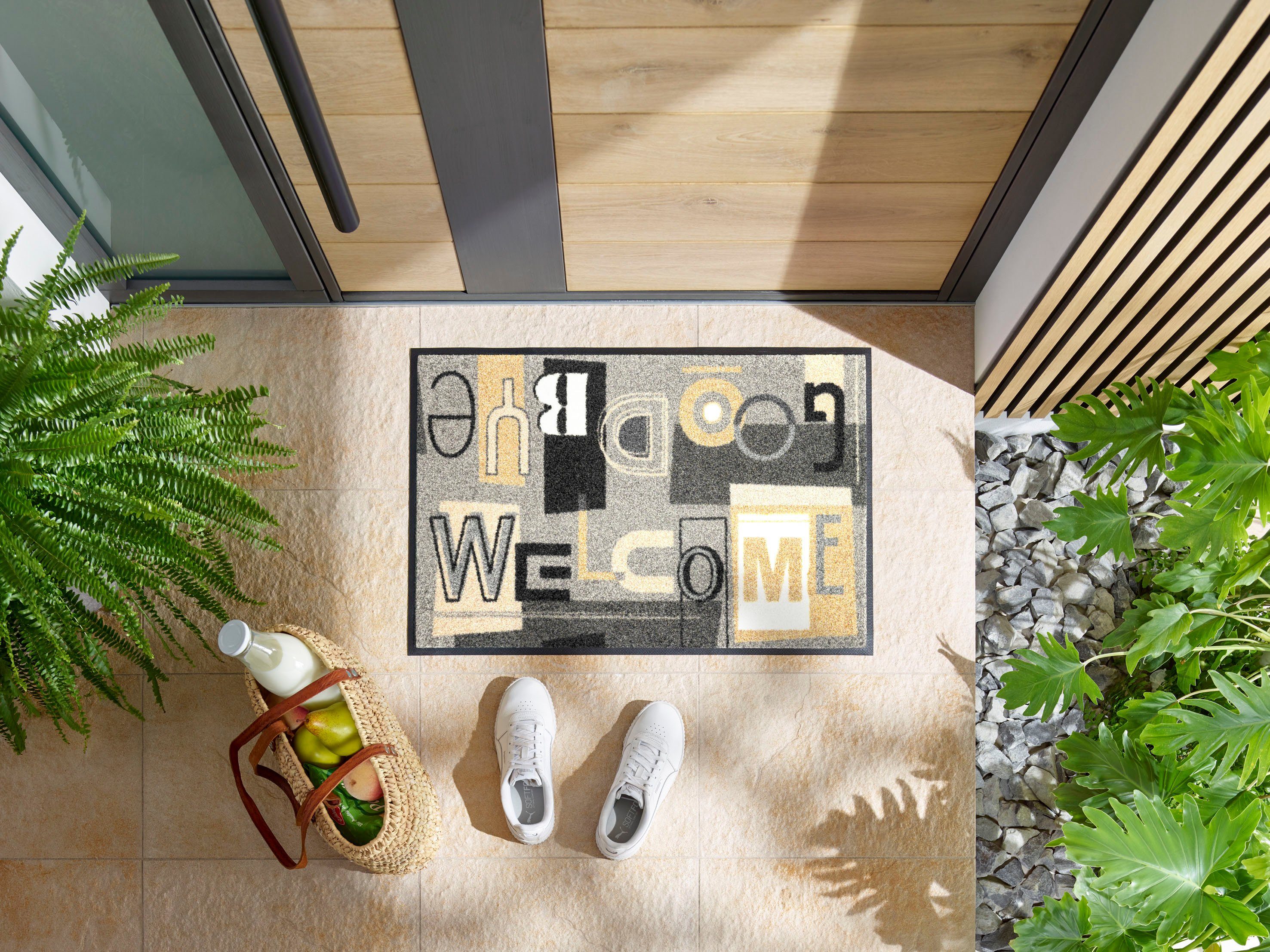 wash+dry by Kleen-Tex Fußmatte "Welcome Goodbye" rechteckig günstig online kaufen