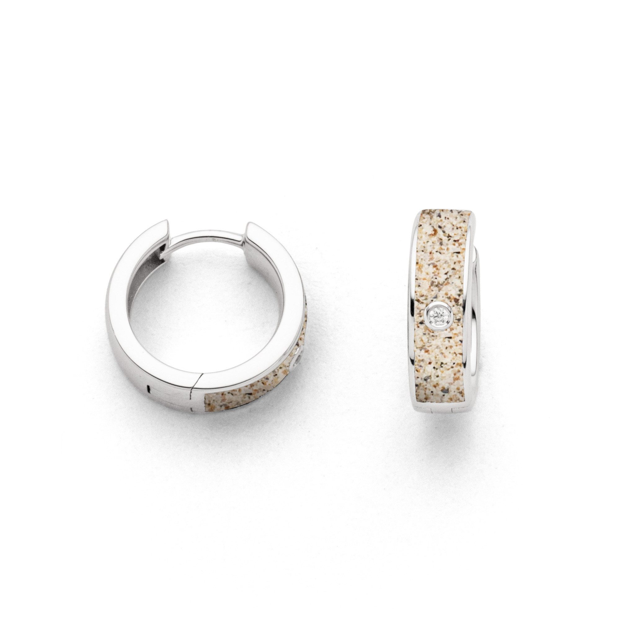 DUR Paar Creolen Nordlicht O5564 925 Silber Strandsand Zirkonia 16 mm