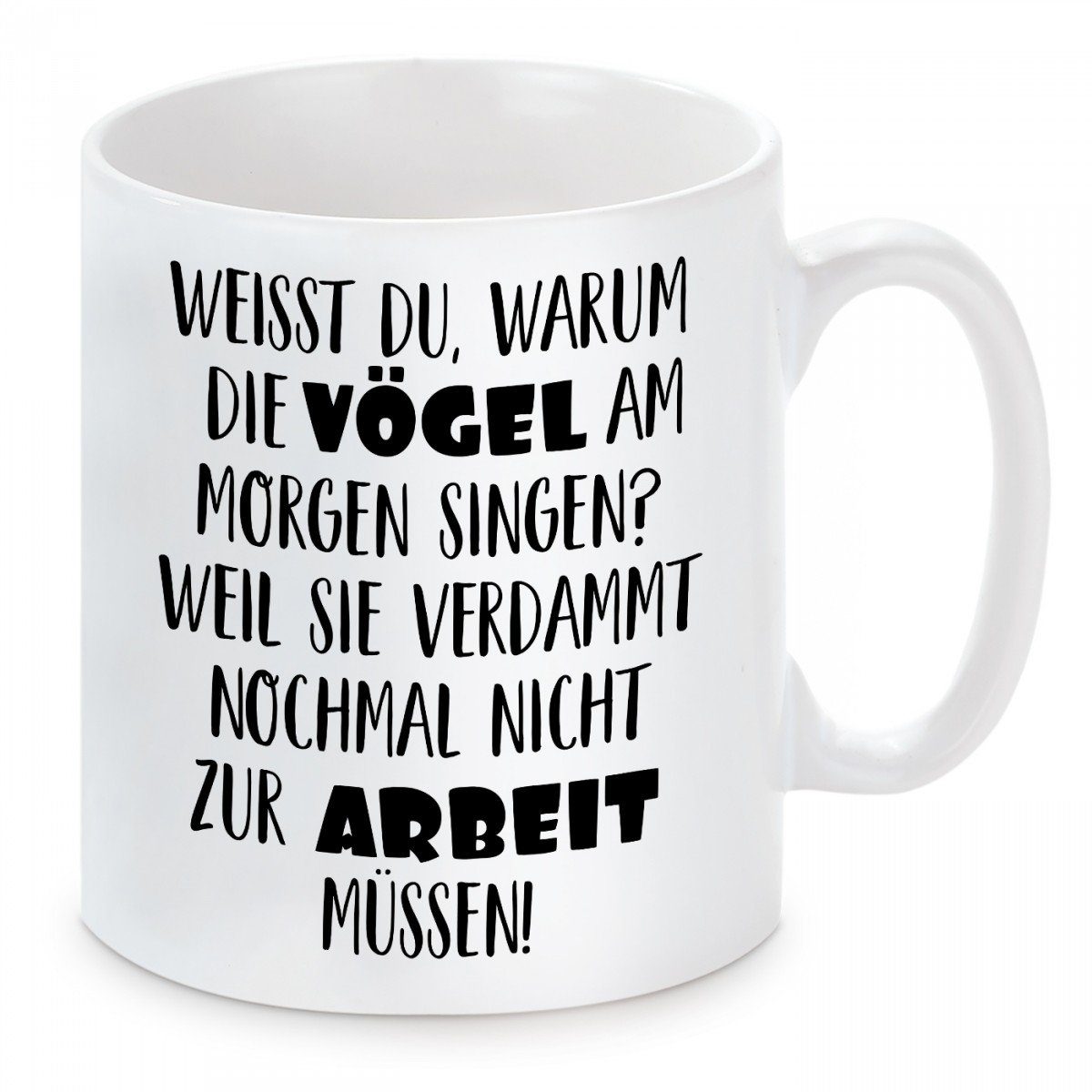 Herzbotschaft Tasse Kaffeebecher mit Motiv Vögel Keramik, Arbeit, und und spülmaschinenfest mikrowellengeeignet Kaffeetasse