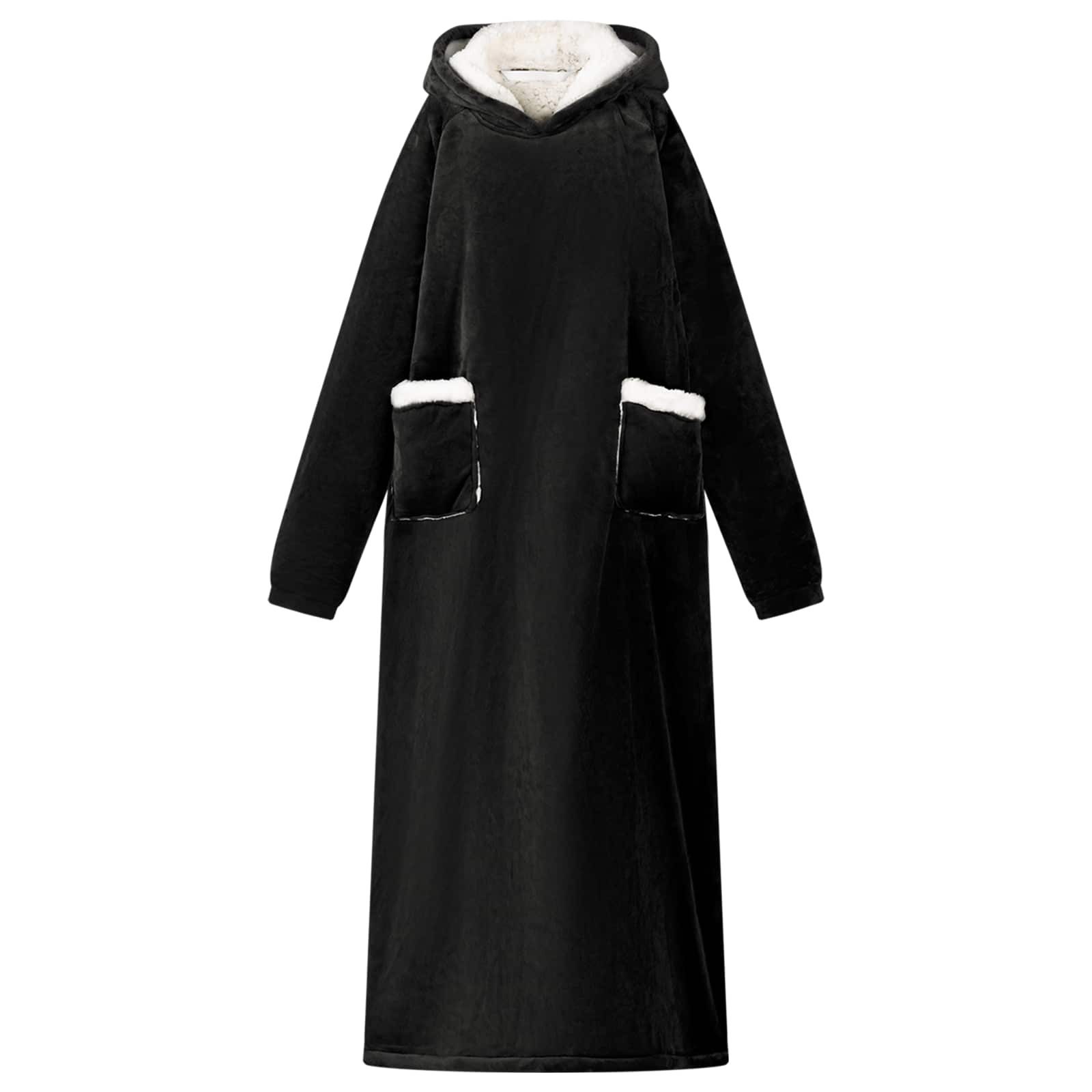 Wohndecke schwarz -X L Decke mit Ärmeln Kuschel Wohndecke Decken-Hoodie Fleece u, vidaXL