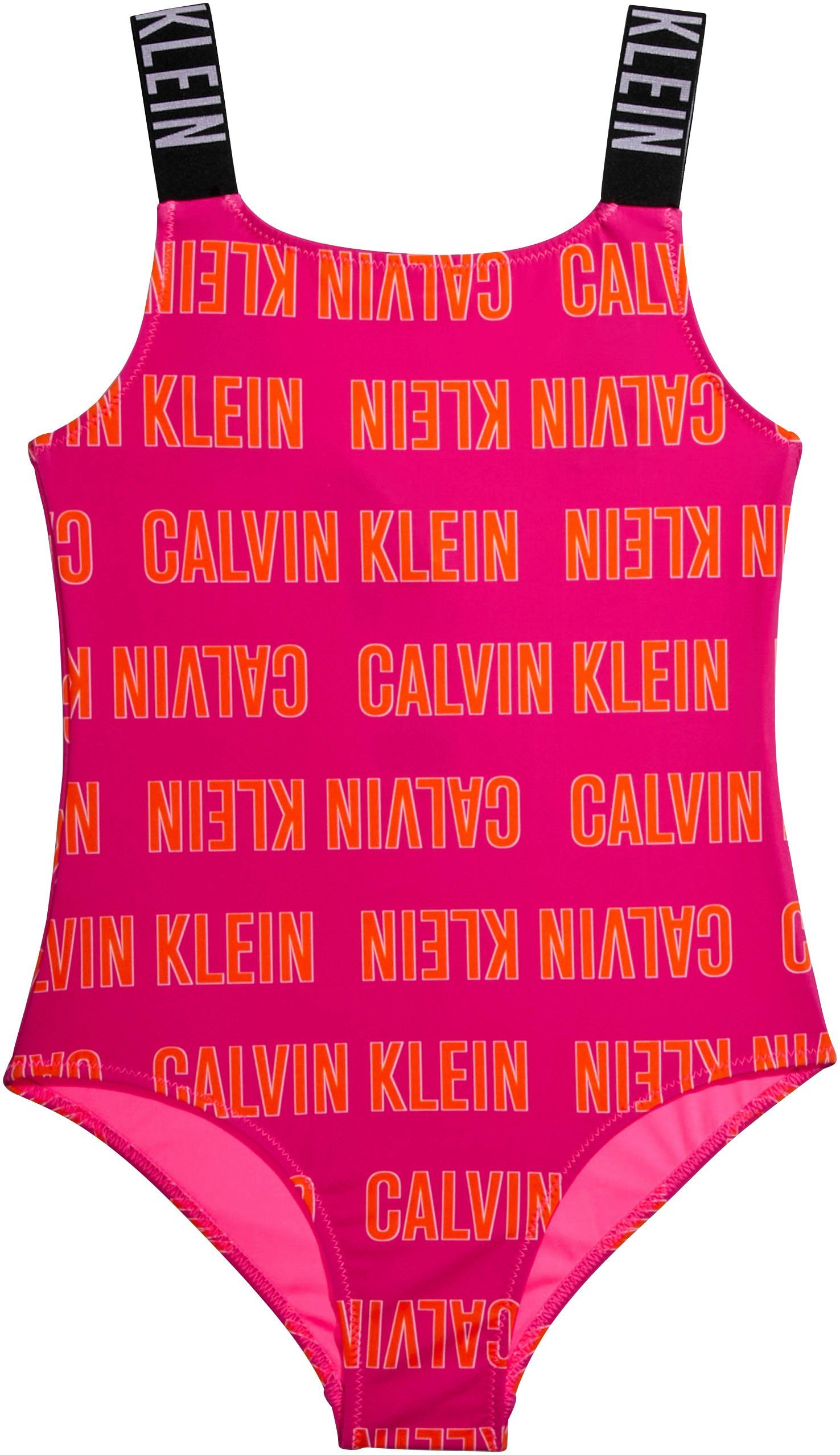 mit Klein Badeanzug Brandwording SWIMSUIT-PRINT Calvin Klein Swimwear Calvin