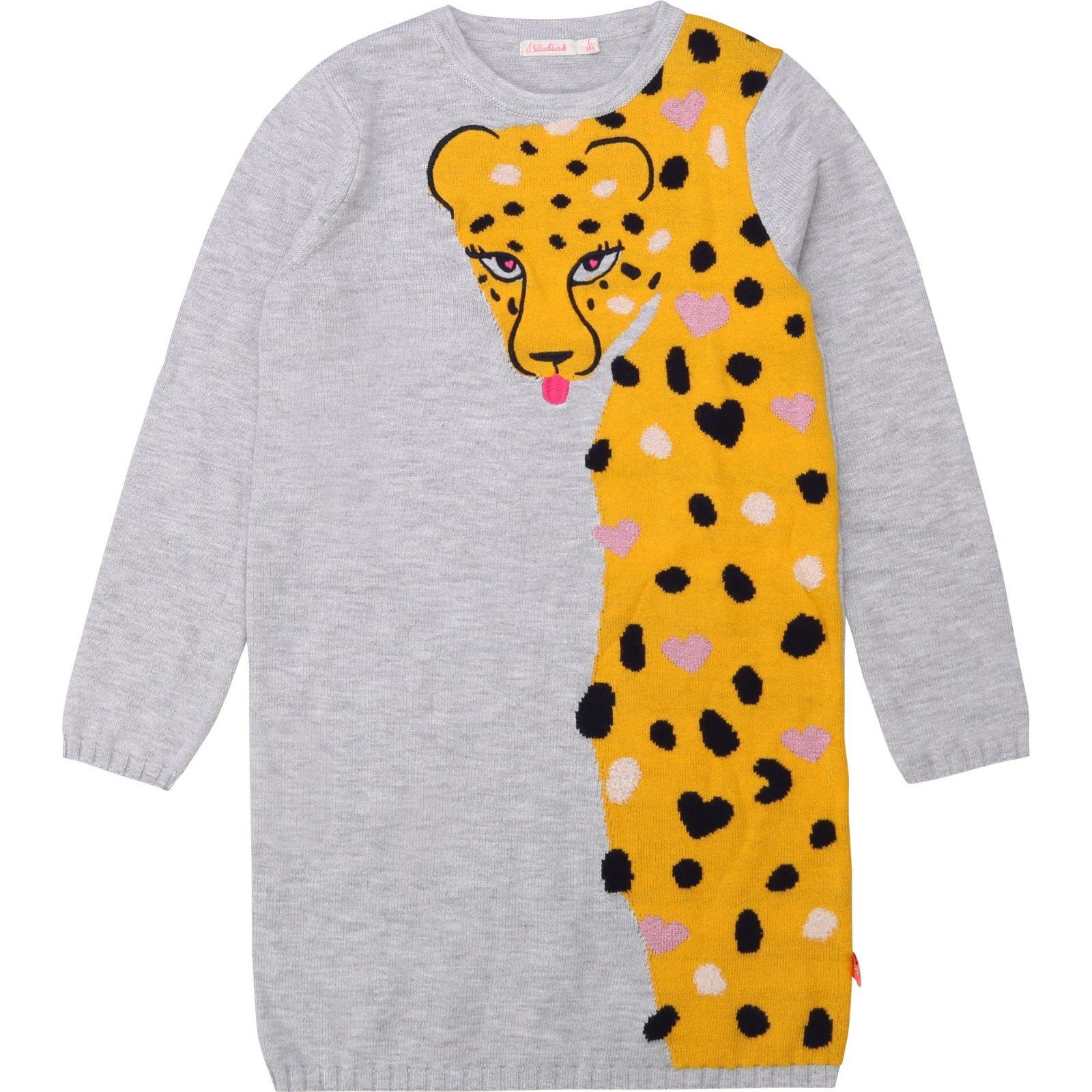 greymelange Strickkleid Jacquard Billieblush Billieblush Leopard Strickkleid Kleid