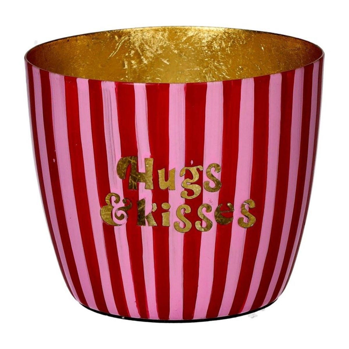 Giftcompany Kerzenhalter Windlicht Madras Hugs and Kisses Pink Gold