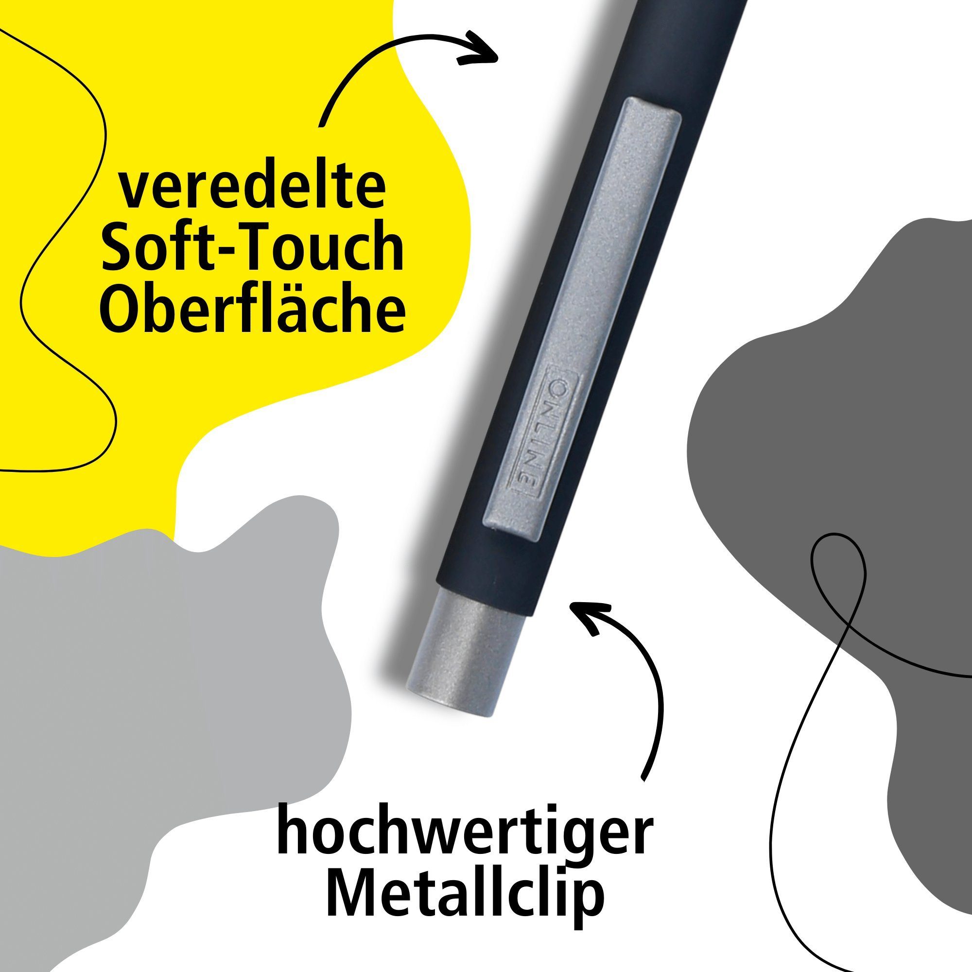 Online Pen Kugelschreiber Soft Metal Druckkugelschreiber, aus Aluminium, mit Softtouch-Feeling