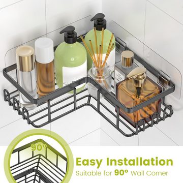 Cbei Duschablage Badezimmer Organizer Duschablage ohne Bohren, Duschkorb in schwarz, Eingedicktes Material, 3 Stück Duschkorb für Bad Küche
