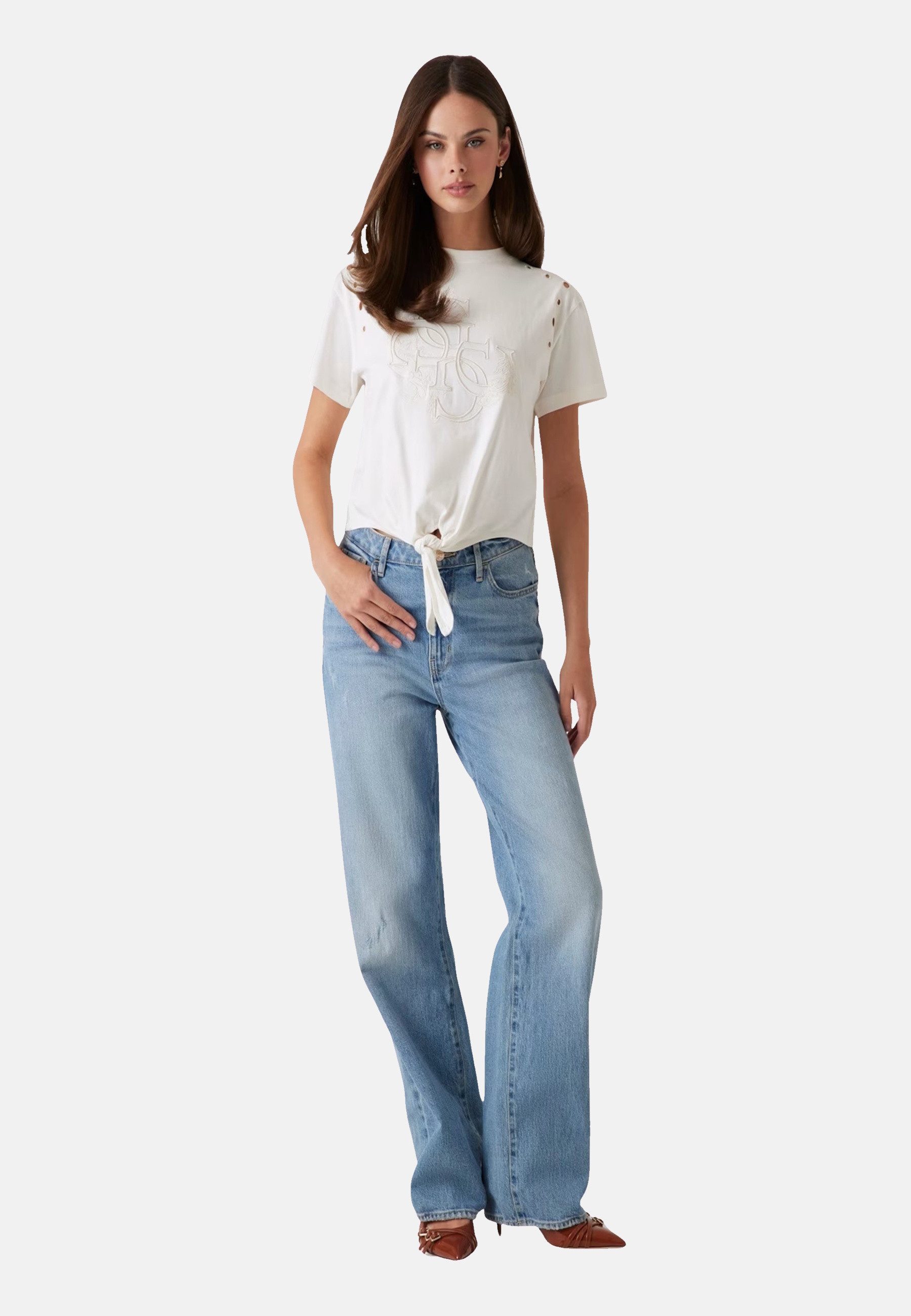 Guess T-Shirt T-Shirt EYELET Kurzarmshirt (1-tlg., günstig online kaufen