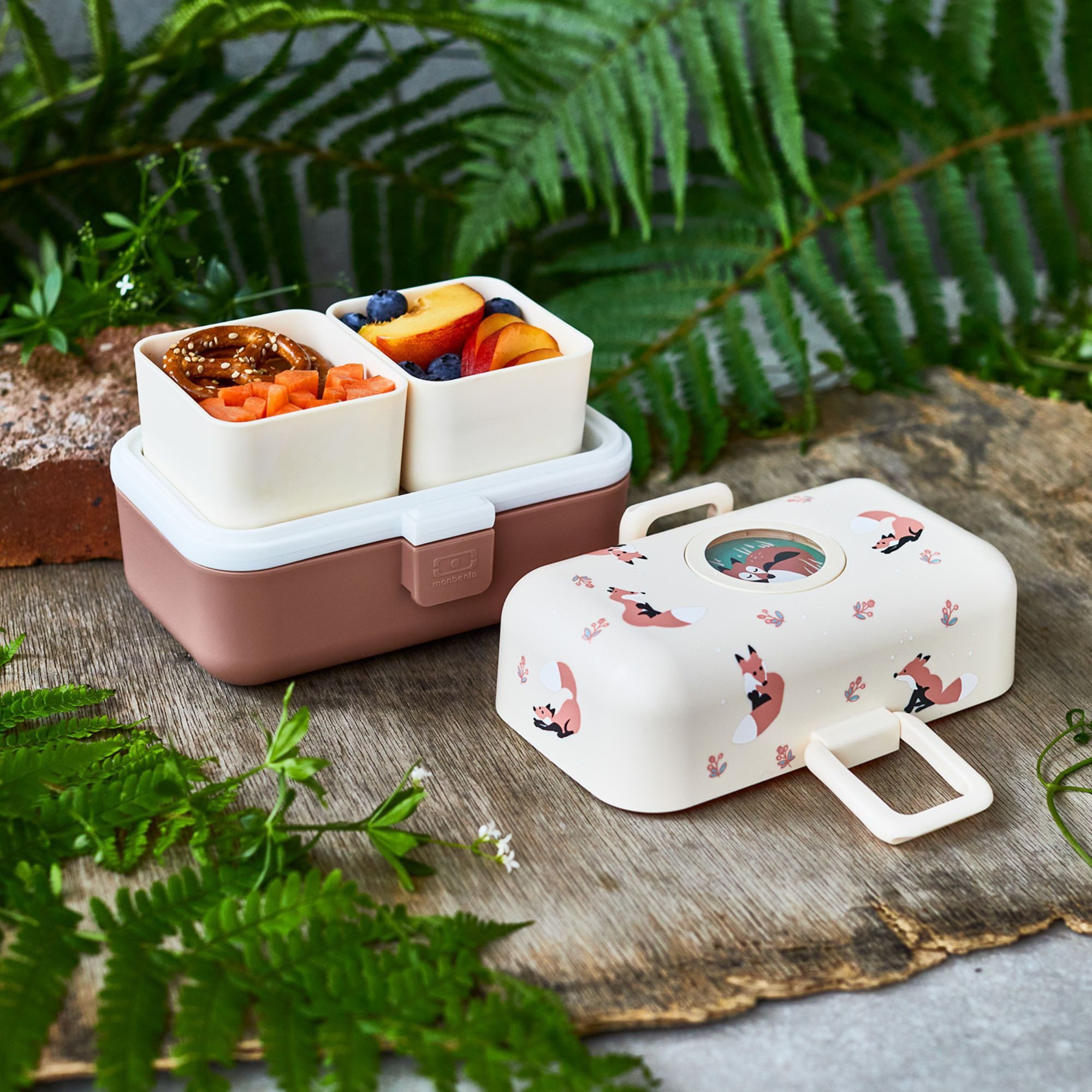 Monbento Lunchbox Kinder TRESOR 16 x 9.2cm Fuchs Altrosa Lunch Bentobox 0.8L