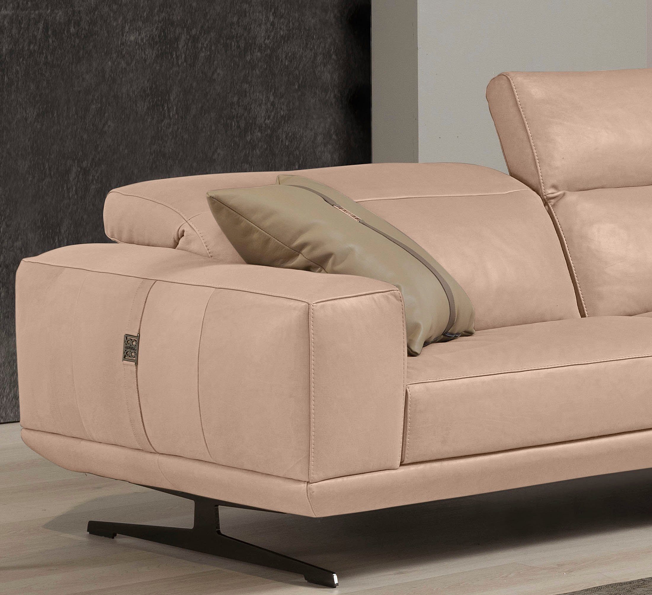 Egoitaliano 2,5-Sitzer Gloria, super bequem und hochwertige Verarbeitung, edles Design, beidseitig verstellbare Rückenelemente, mit Metallfüßen