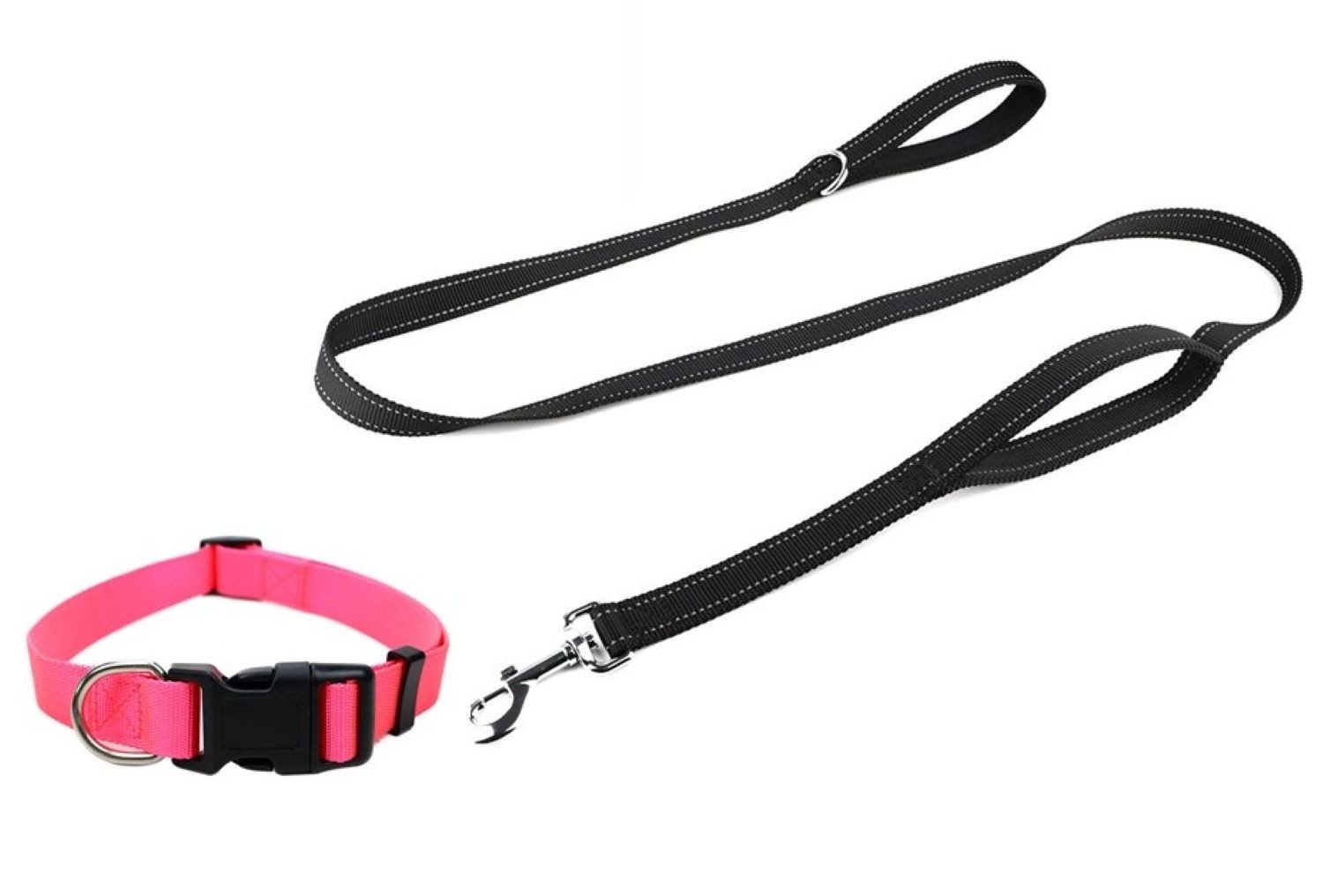 Hunde-Halsband Hundehalsband mit Leine im Set viele Größen und Farben in top Qualität