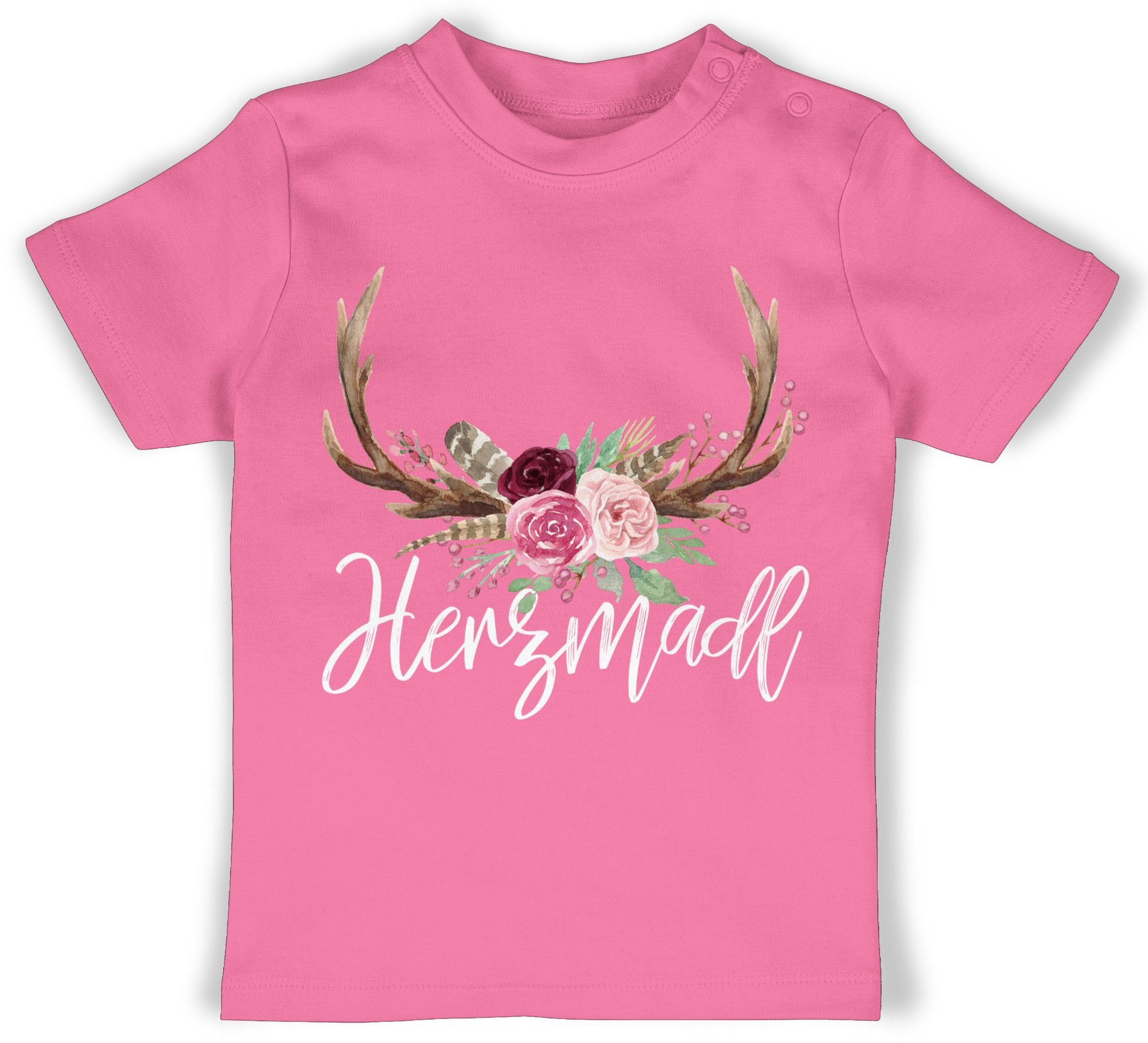 Shirtracer T-Shirt Herzmadl Mode für Oktoberfest Baby Outfit 2 Pink