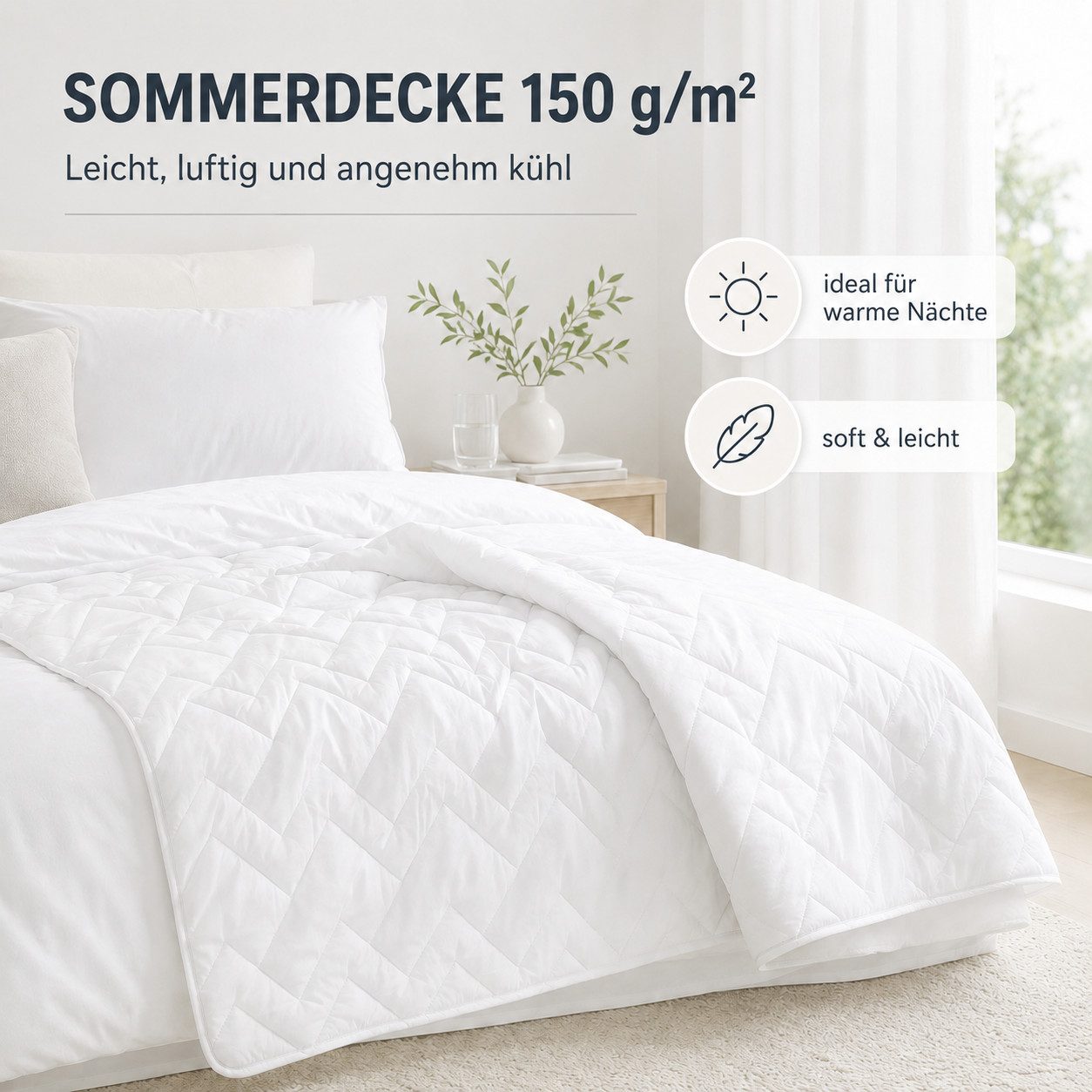SEI Design Microfaserbettdecke Bettdecke Mikrofaserdecke Steppdecke Schlafdecke, Füllung: 100% Air Dream Faserbällchen, Bezug: 100% Mikrofaser, Standartgrößen 135x200, 155x200, 220x200