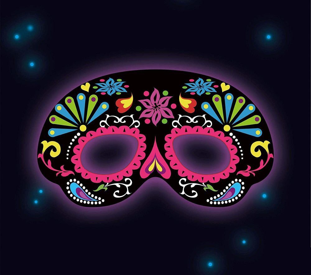 Riethmüller Kostüm 'Day of the Dead' Knicklicht Maske - Schwarz