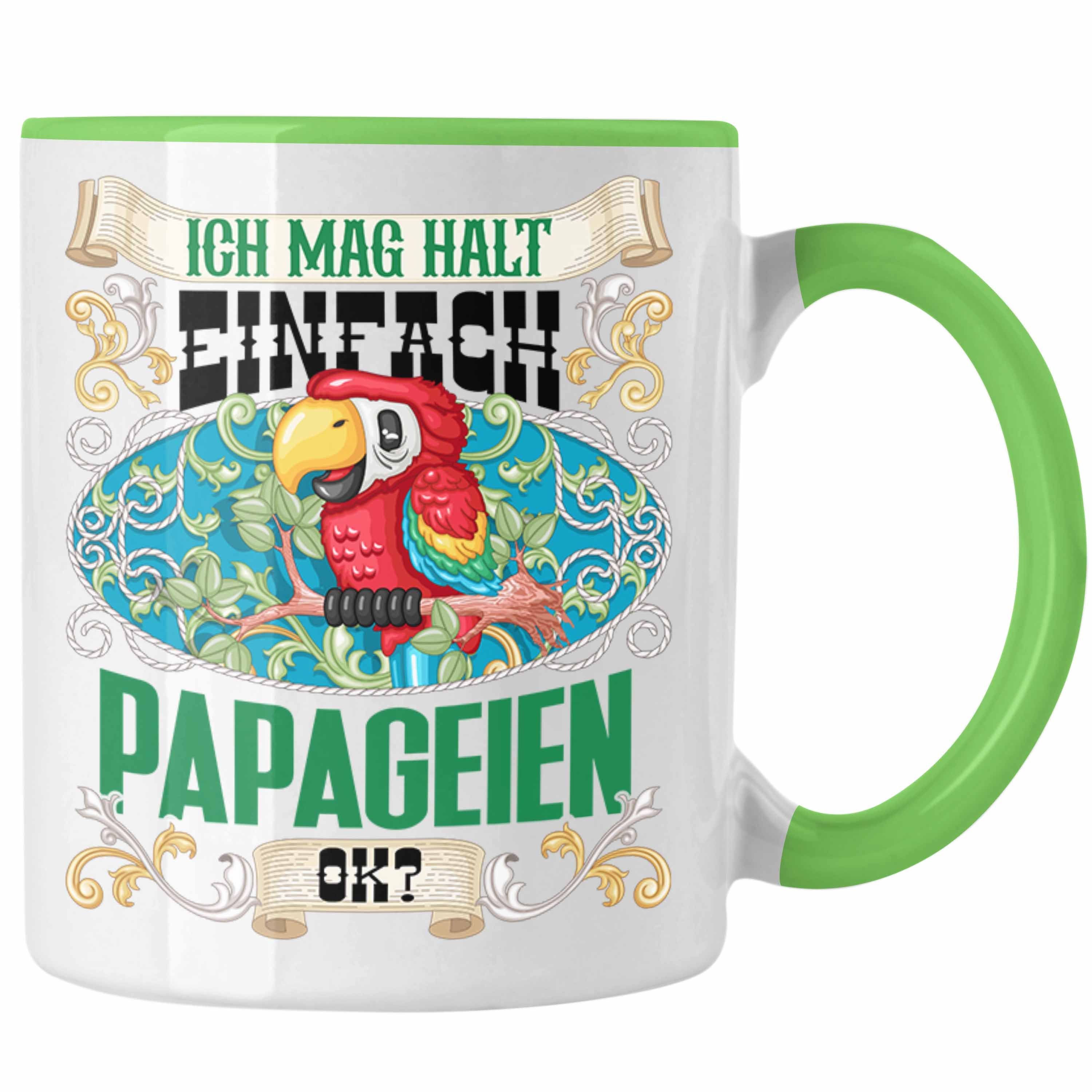 Trendation Tasse Ich Mag Halt Grün Papageien L Geschenkidee Papageien Einfach Tasse Ok? für