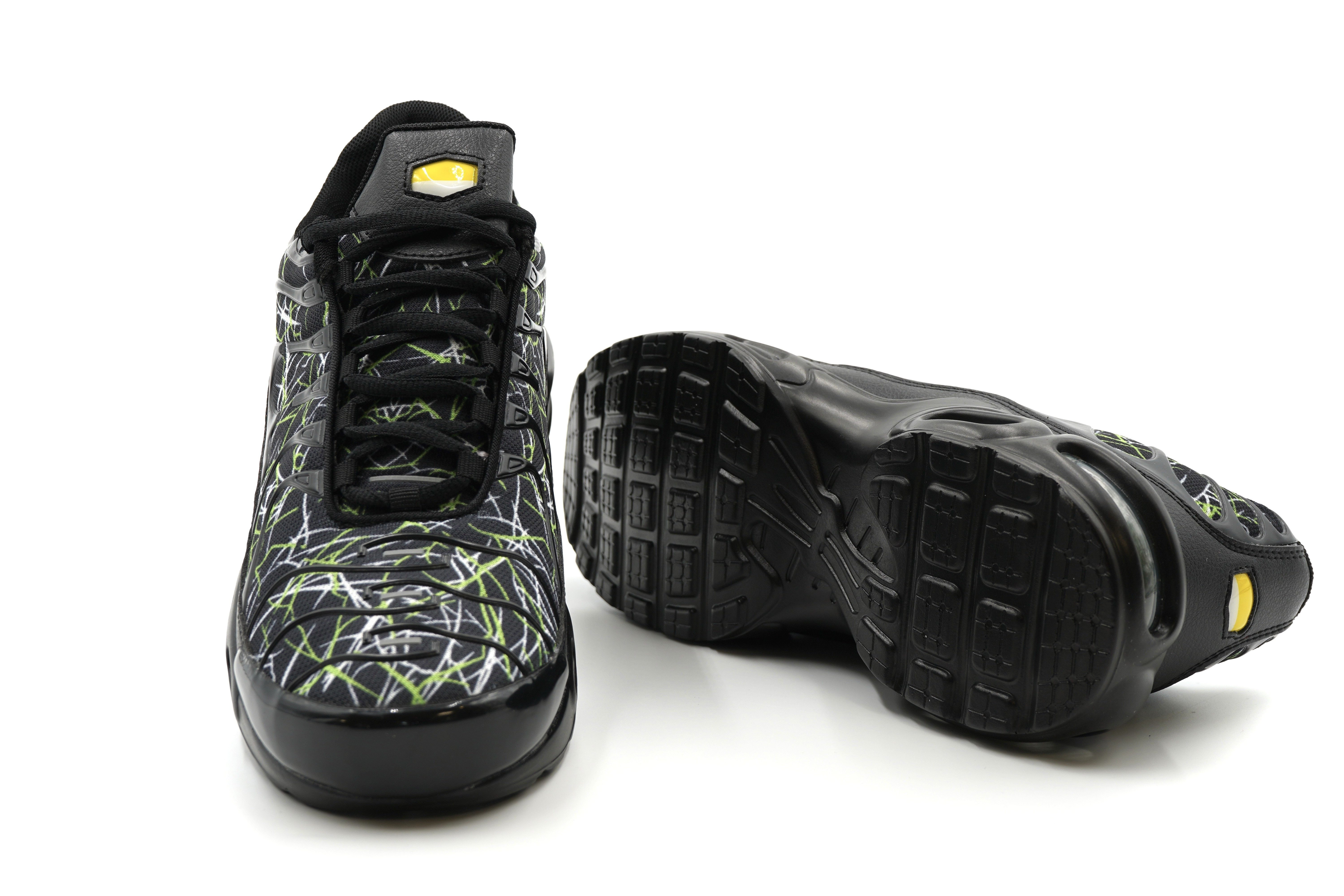 Sonderpostendiscount Herrensneaker K53 Black/White/Green mit Luftpolster Sneaker gedämpfte Sohle