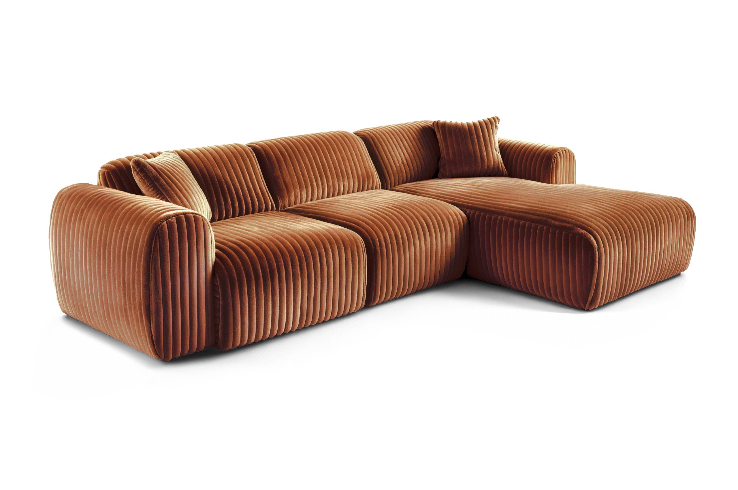 GO. MÖBEL Ecksofa Großes Ecksofa 2S-Rec mit Komfortmaßen für moderne Wohnräume, Modernes Ecksofa mit Recamiere und großzügigen Abmessungen