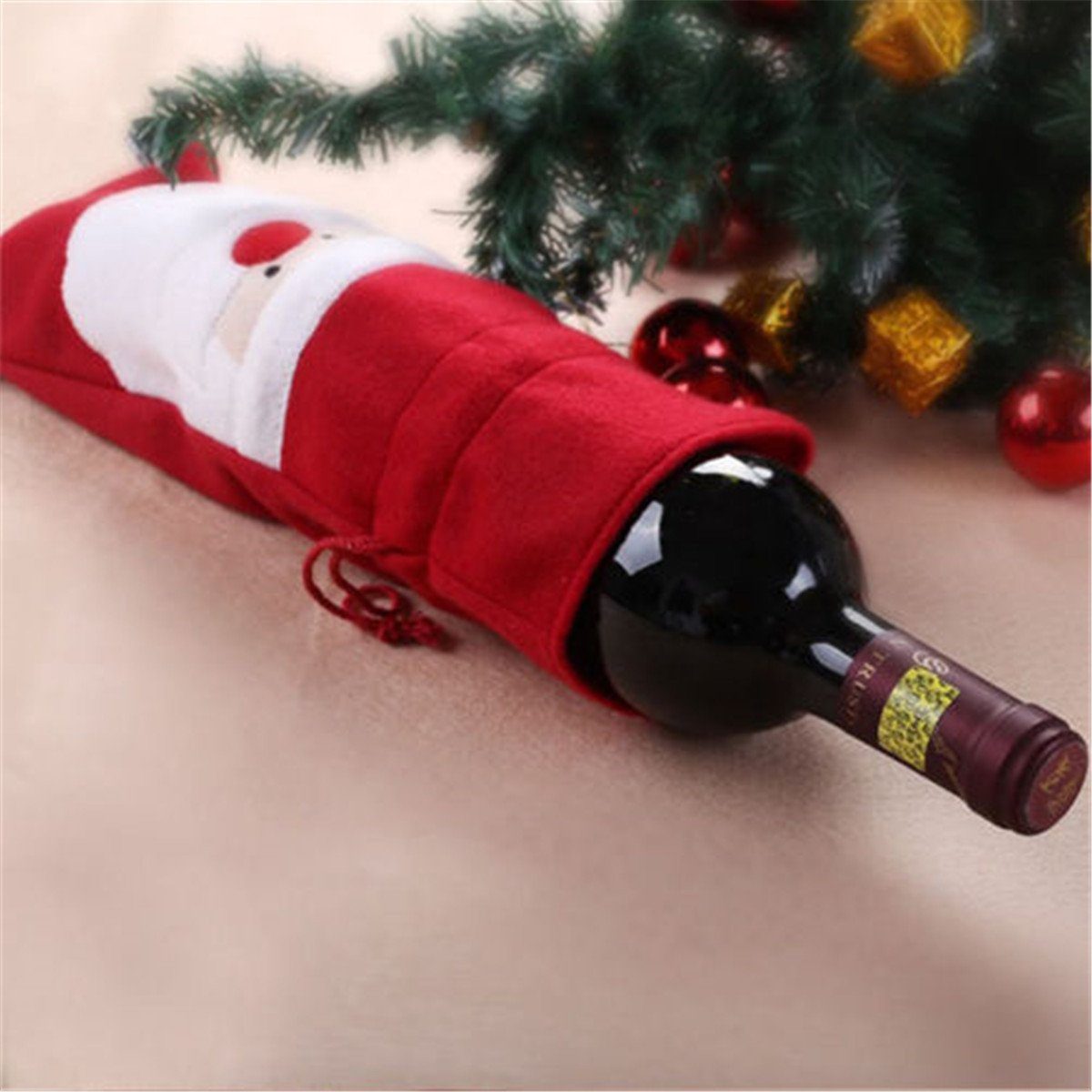 Insma Weinflaschenhalter, (1-St), Weihnachten Santa Abdeckung Weinflasche Weinflaschentasche