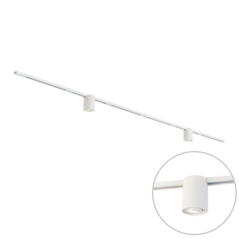 Qazqa Schienensystem-Sets Iconic rondoo up, ohne Leuchtmittel, Kaltweiß, QAZQA Schienen­leuchte, gu10, Weiß, Aluminium, Modern