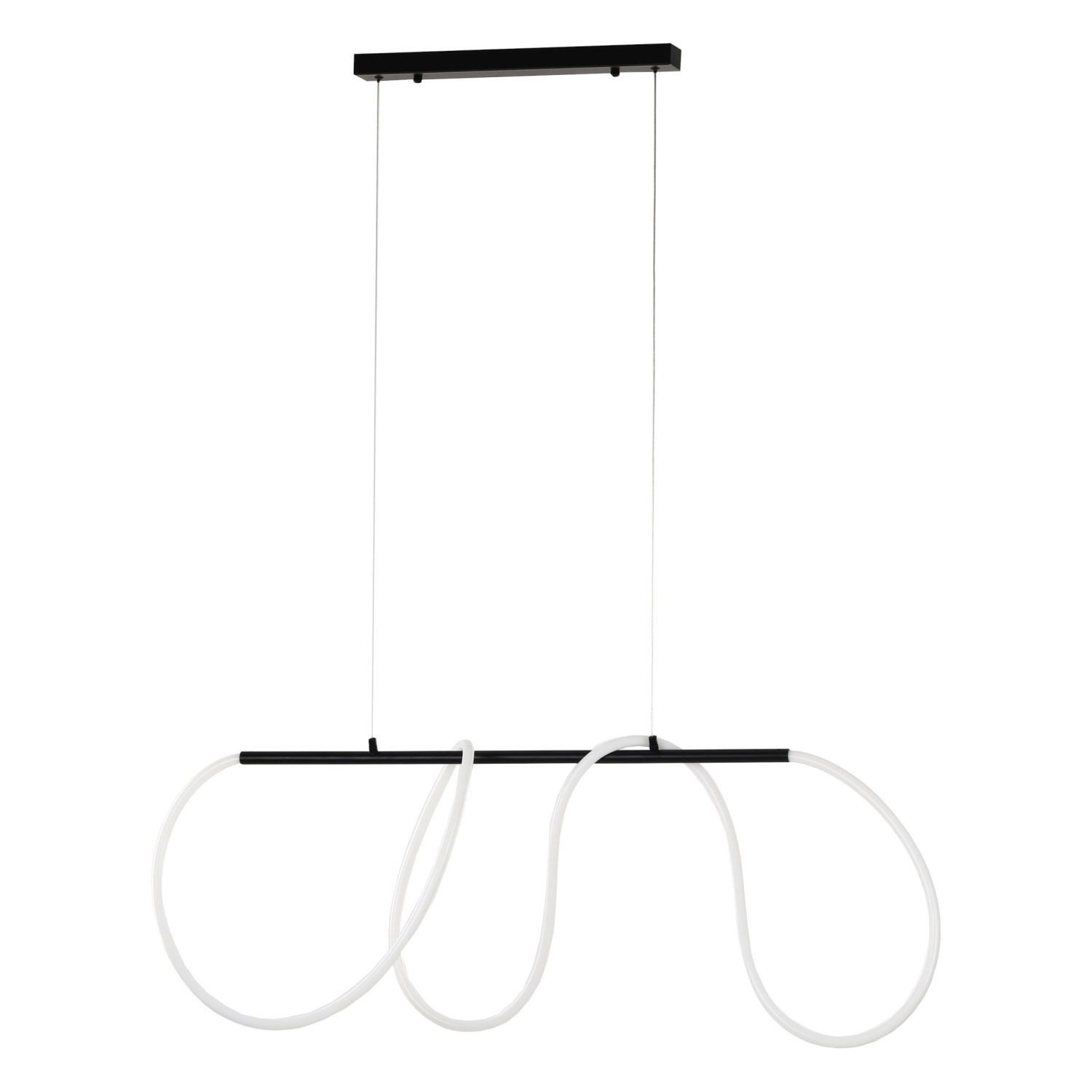 Licht-Erlebnisse Pendelleuchte LAVEN, LED fest integriert, Neutralweiß, LED Metall H: max. 120 cm Schwarz Weiß länglich neutralweiß 4000 K