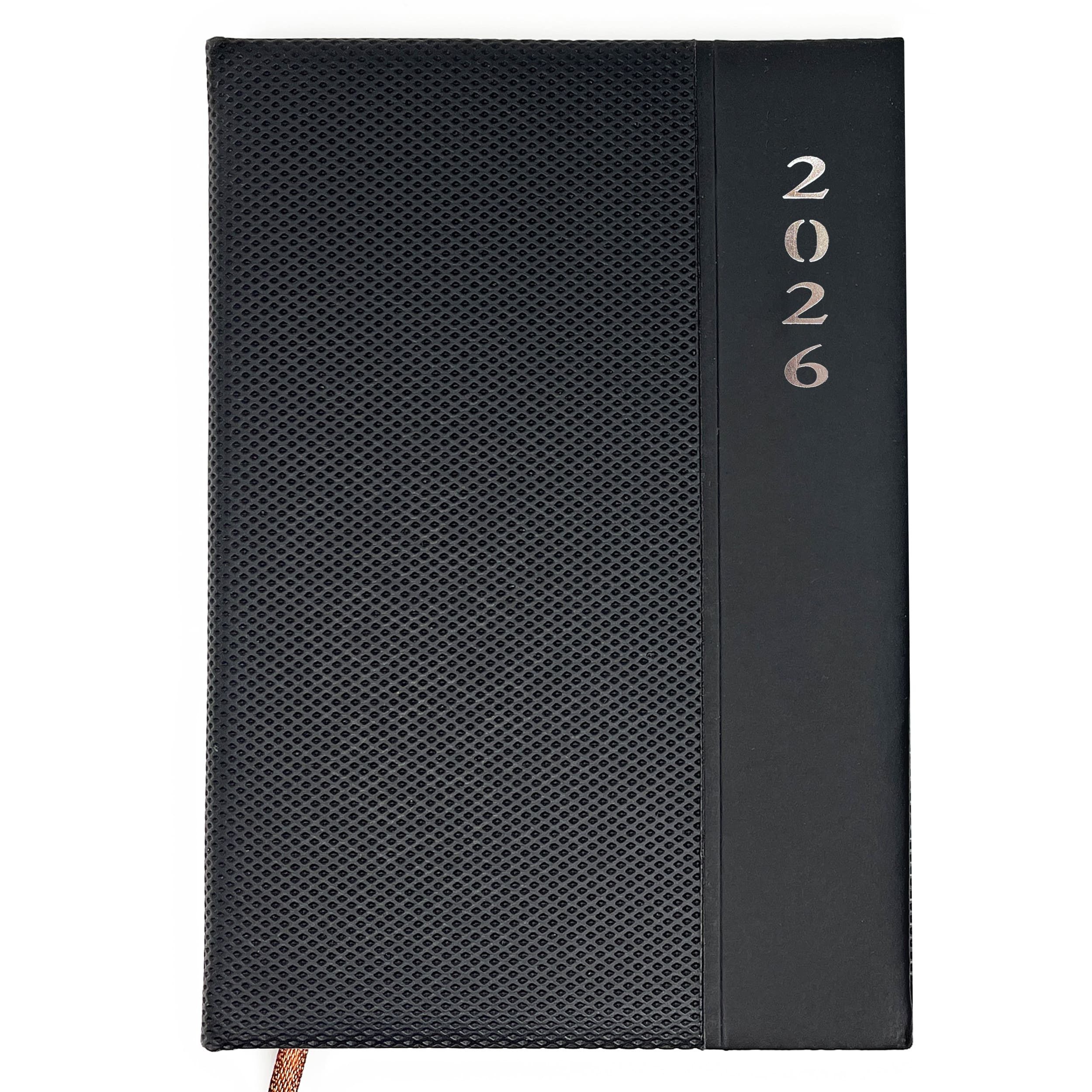 AMLI Taschenkalender Taschenkalender 2026 A6 Schwarz, 1 Woche 2 Seiten, DIN A6 Kalender, Buchkalender 2026