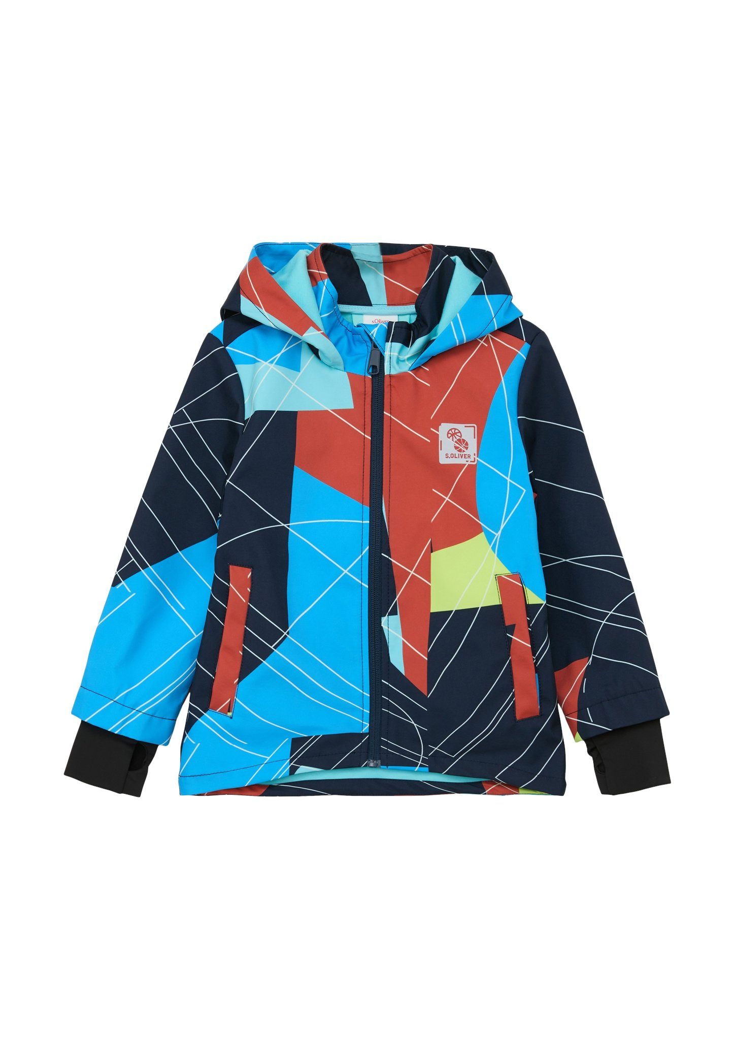 s.Oliver Outdoorjacke Kapuzenjacke mit Allover-Print