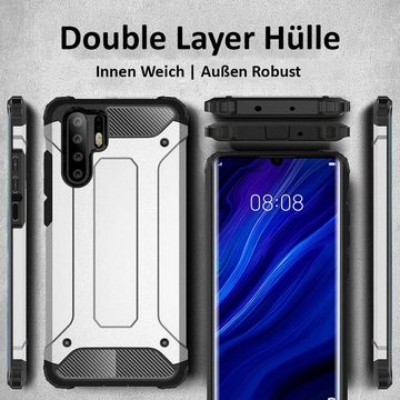 FITSU Handyhülle Outdoor Hülle für Huawei P30 Pro Silber 6,47 Zoll, Robuste Handyhülle Outdoor Case stabile Schutzhülle mit Eckenschutz