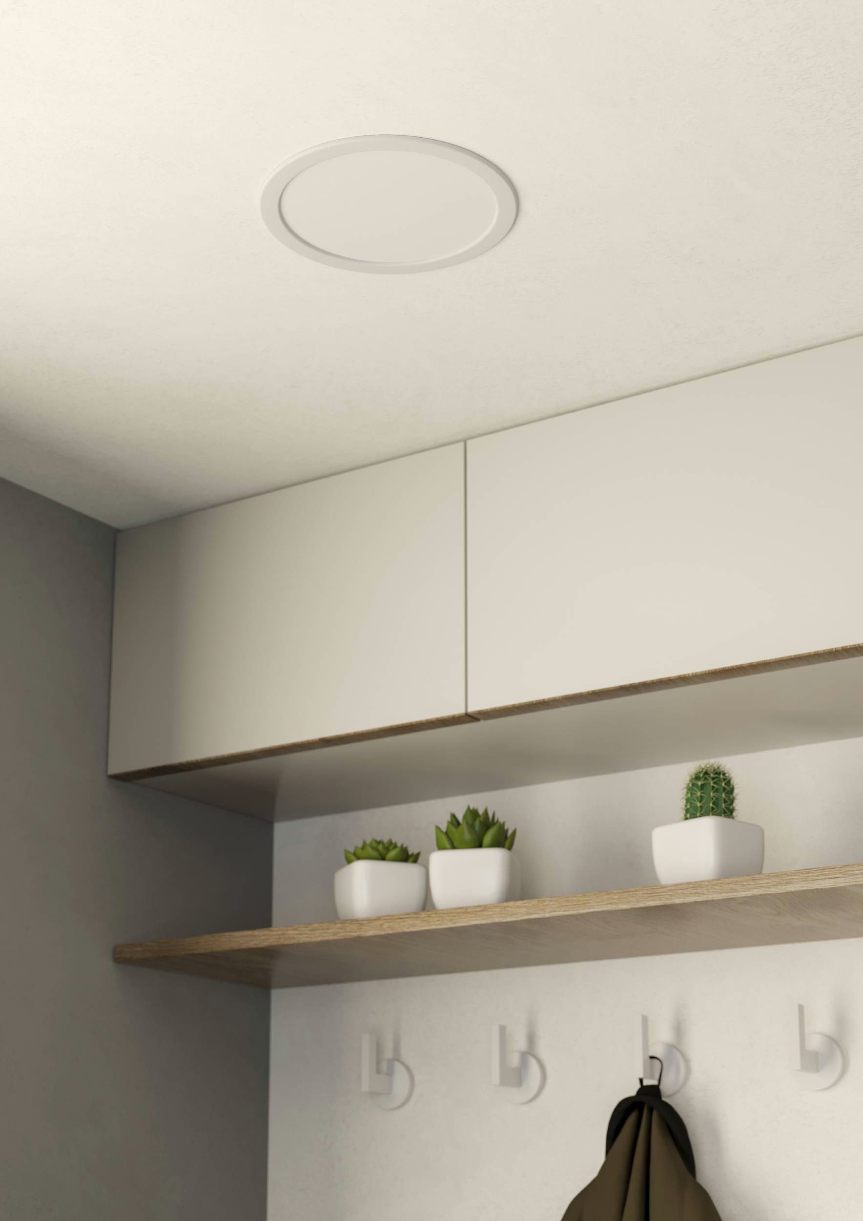 EGLO Einbauleuchte Fueva 5 Einbaustrahler, Stahl und Kunststoff, Einbauspot, Einbaulampe, LED fest integriert, Warmweiß, Einbauleuchte - Ø21,6 x ET26 cm - weiß - 17W inkl.