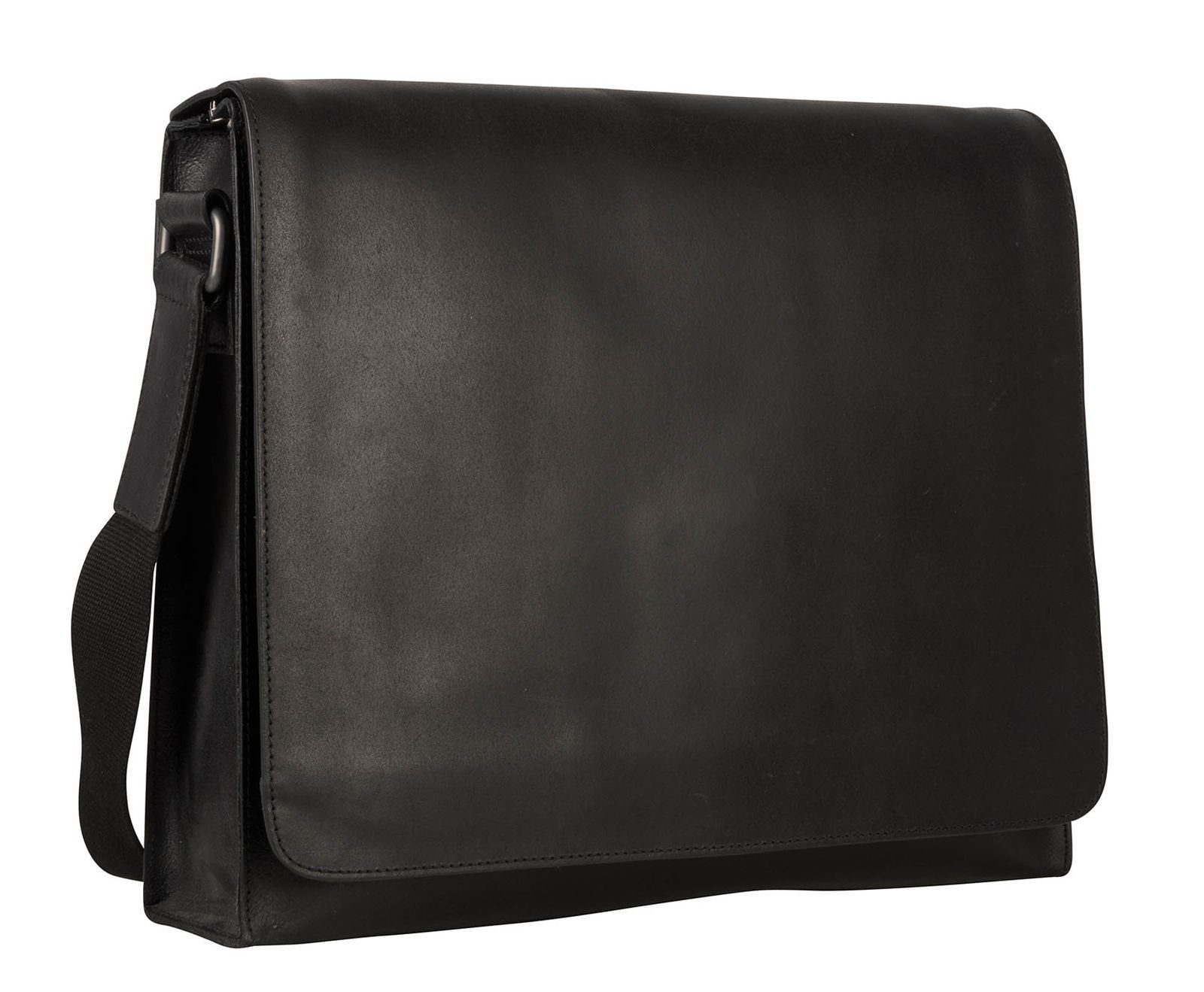 Leonhard Heyden Schultertasche Messenger Bag (Set, 2-tlg), aus echtem Rindsleder