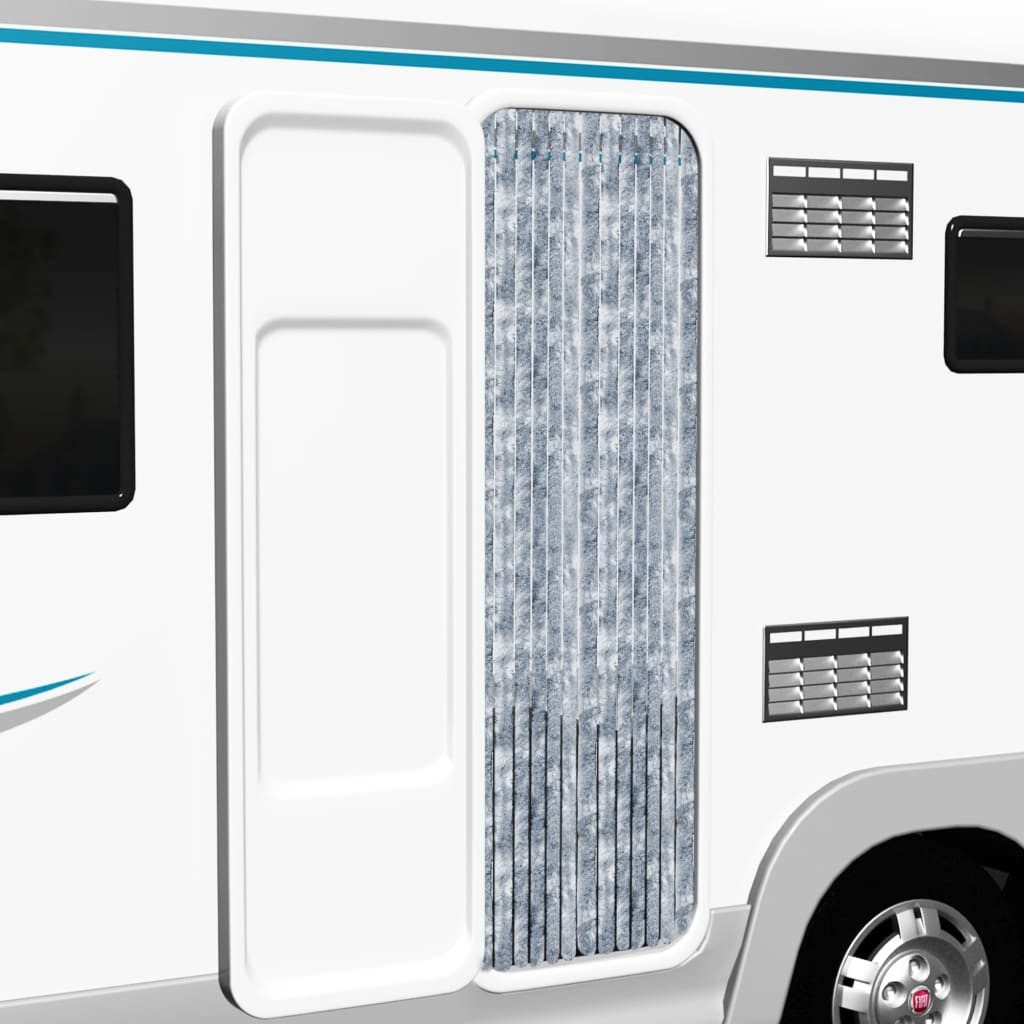 vidaXL Insektenschutz-Vorhang Insektenschutz-Vorhang Weiß und Grau 56x185 cm Chenille