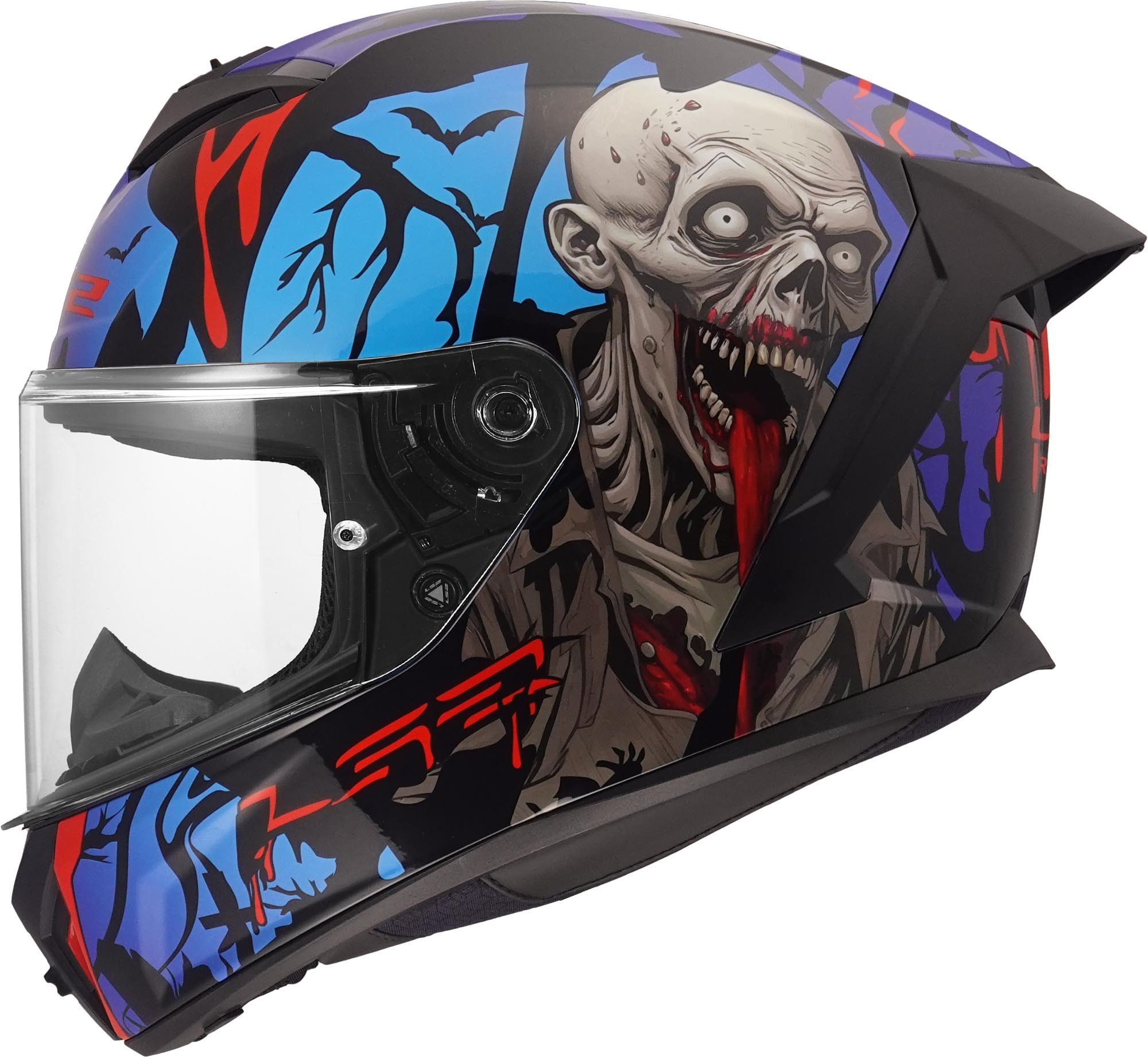 LS2 Motorradhelm FF820 Rapid III Zombie II Helm, Atmungsaktiv, Pinlock, Ratschenverschluss, Waschbar, ECE 22.06