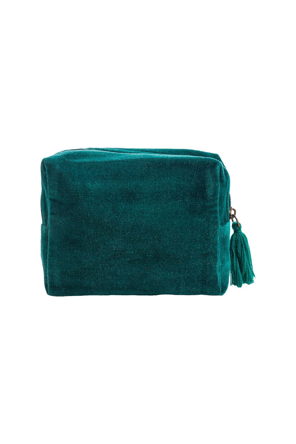 Tranquillo Kosmetiktasche Kosmetiktasche VELVET BLOOM ART - klein, Samtige Oberfläche mit aufwendiger Stickerei und Quaste