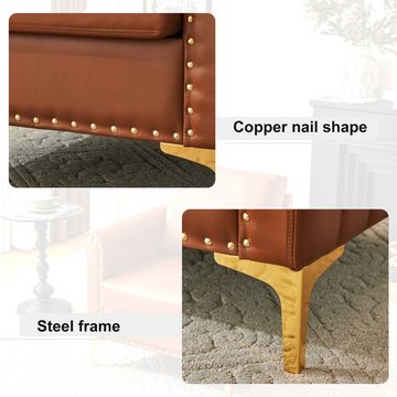 XDOVET Chesterfield-Sofa Moderner PU-Lederstuhl, Chesterfield-Sessel, Lounge-Sessel, Einzelsessel Lesesessel, Einzel-Sofasessel mit Kissen Nieten