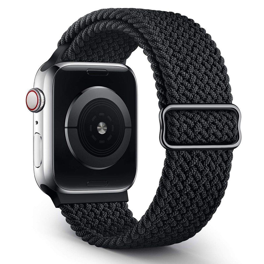 GelldG Uhrenarmband Apple Watch SE Mesh Einstellbar Armbänder, Verschluss Ersatzarmband Schwarz
