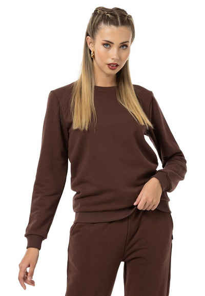 RedBridge Sweatshirt Rundhals Pullover Braun XL Premium Qualität