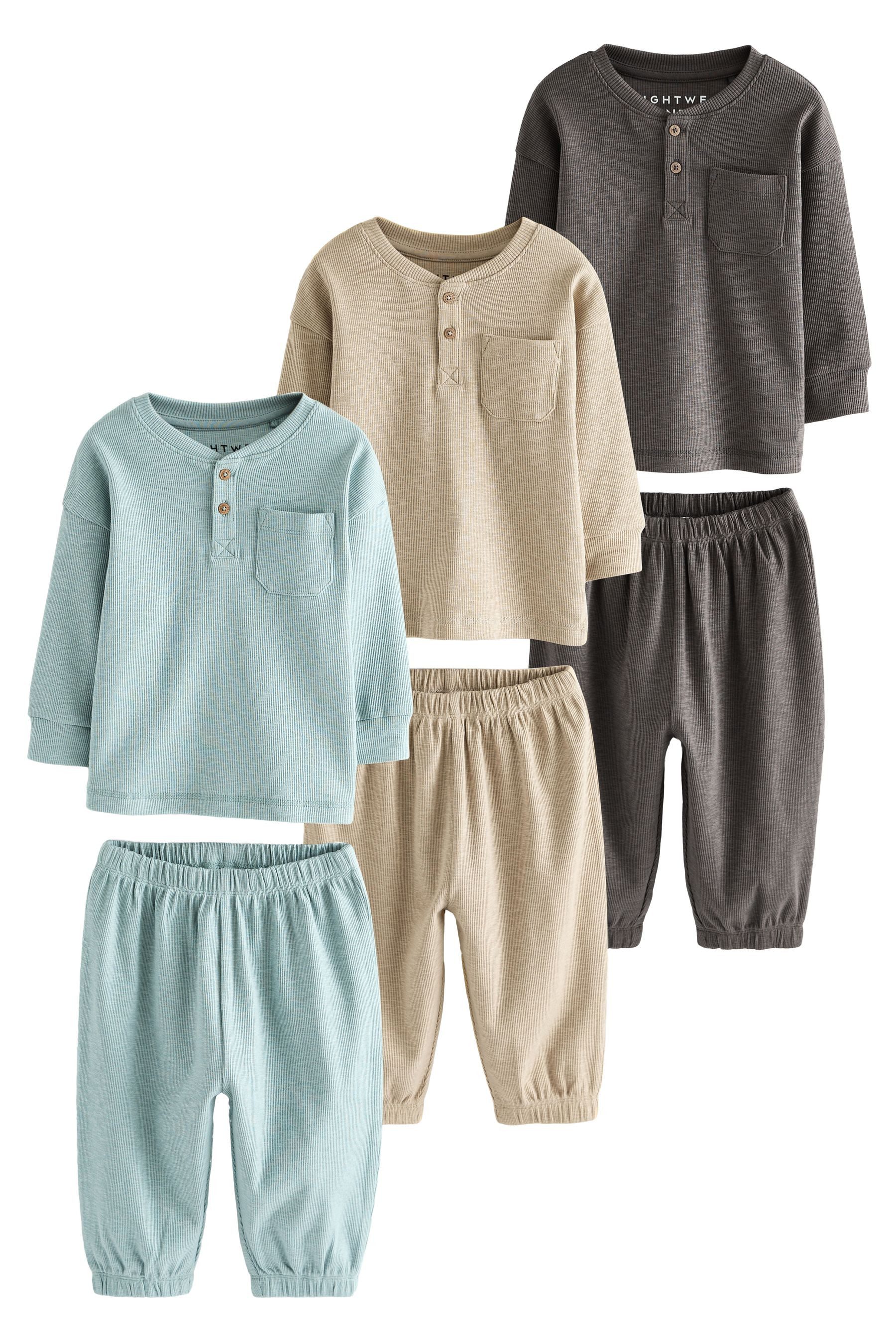 Pyjama Oversized Fit Schlafanzüge, 3er Pack